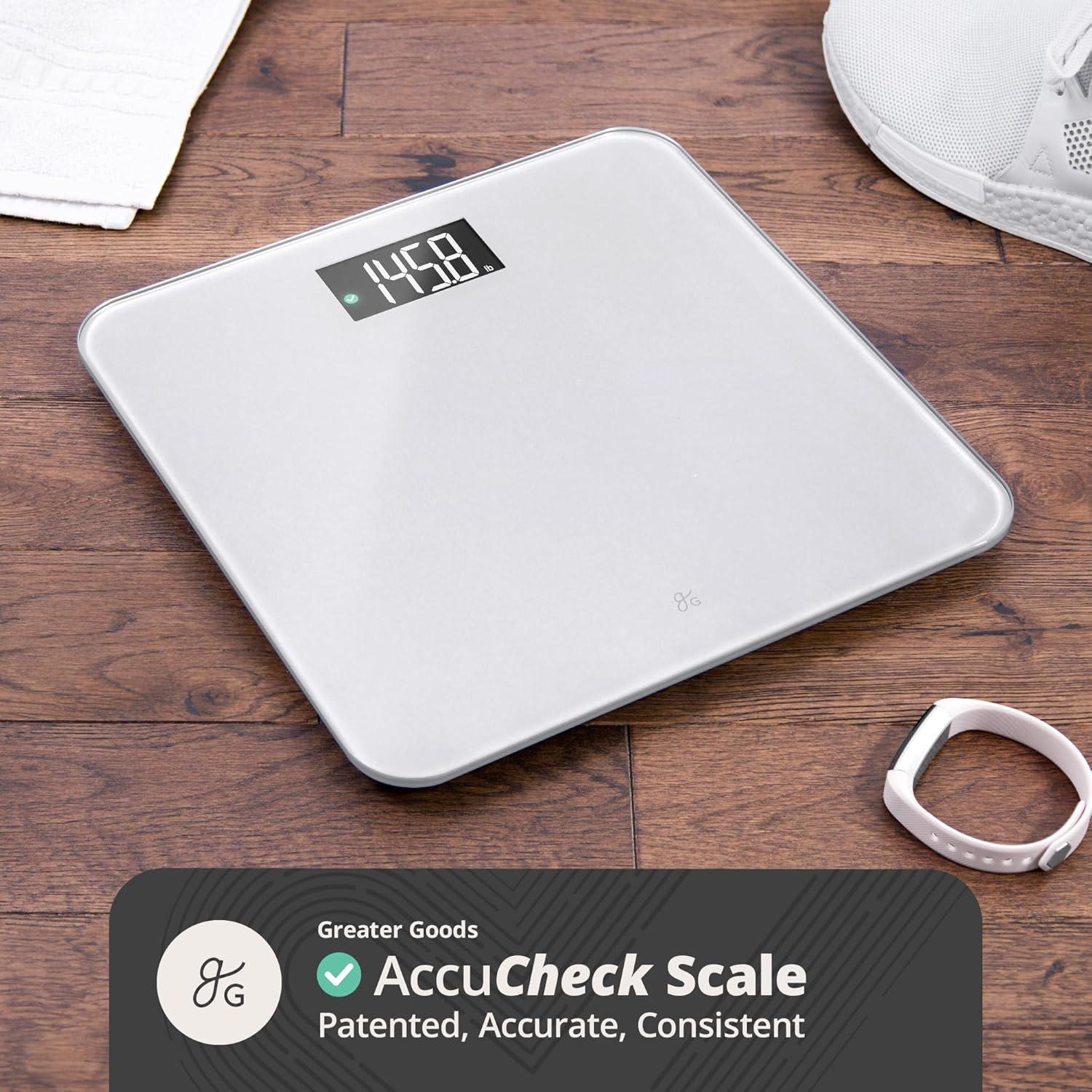 image:imageGreater Goods Bathroom Scale with Accucheck and Nutrition Facts Food Scale for Meal Prep Designed in St Louis Gray