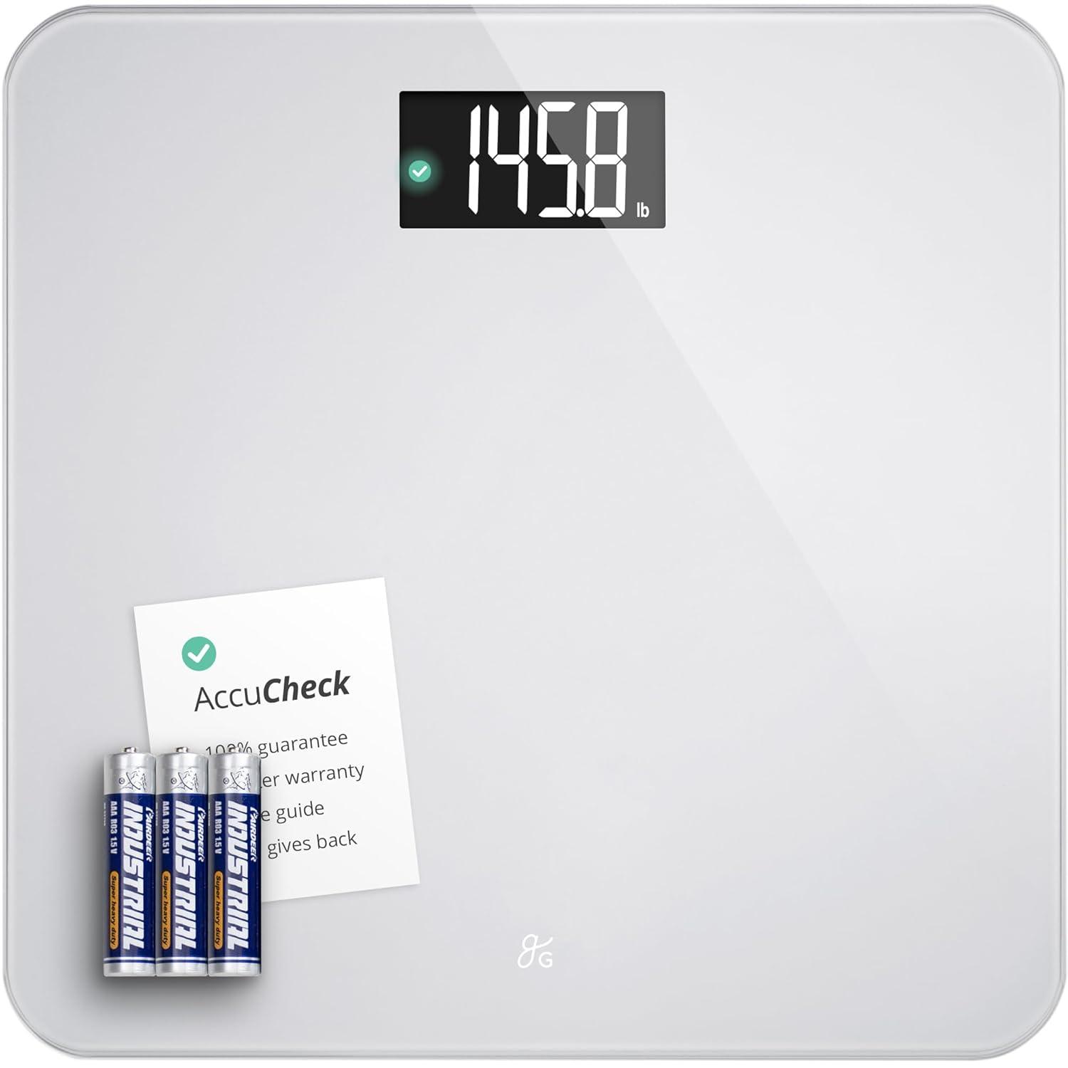 image:imageGreater Goods Bathroom Scale with Accucheck and Nutrition Facts Food Scale for Meal Prep Designed in St Louis Gray