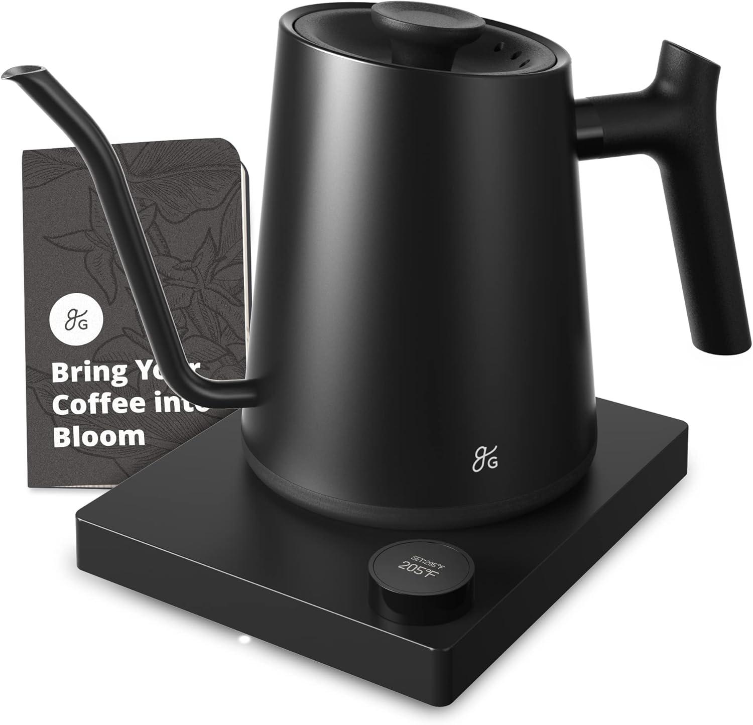 image:imageGreater Goods Electric Gooseneck Kettle and Coffee Grinder Designed in St Louis Onyx Black