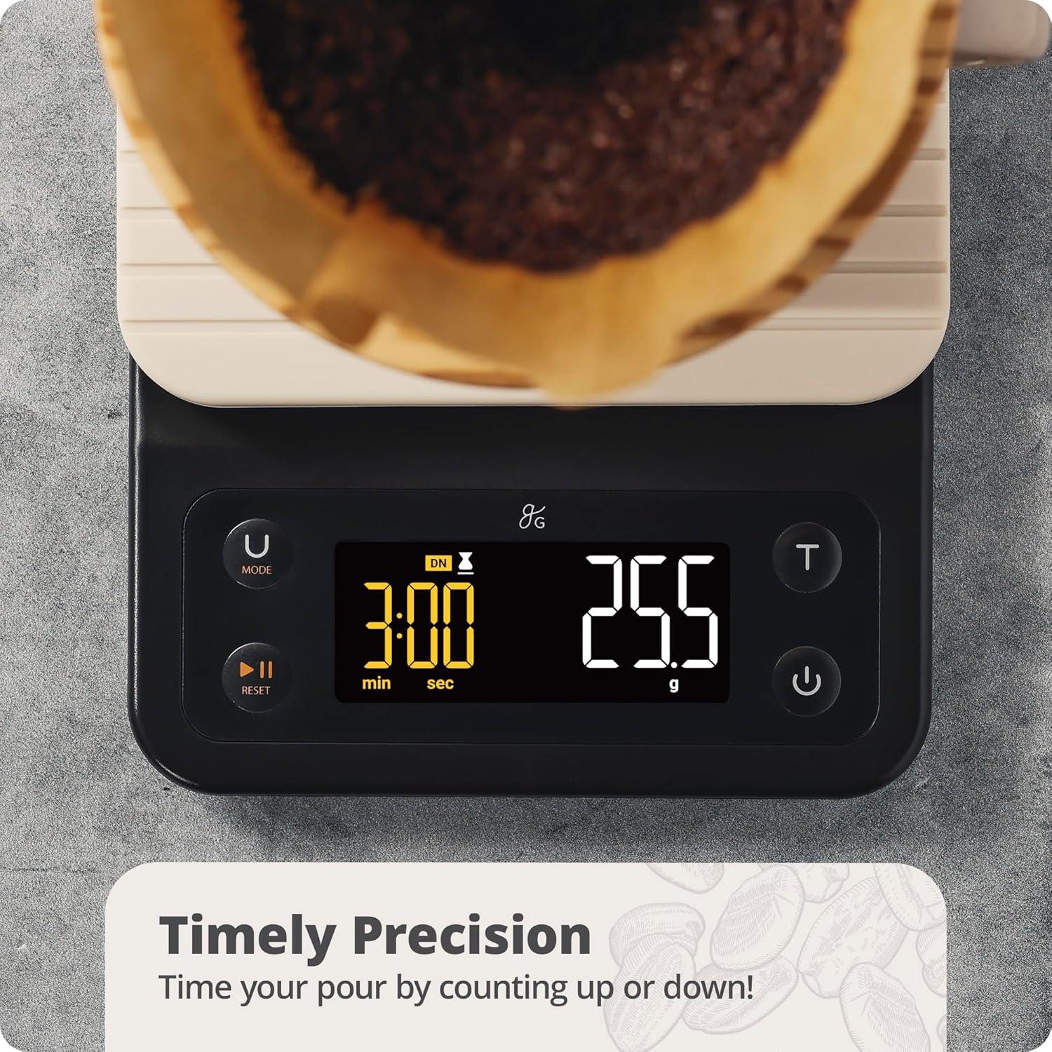 image:imageGreater Goods Electric Gooseneck Kettle and Coffee Scale Designed in St Louis Onyx BlackBirch White