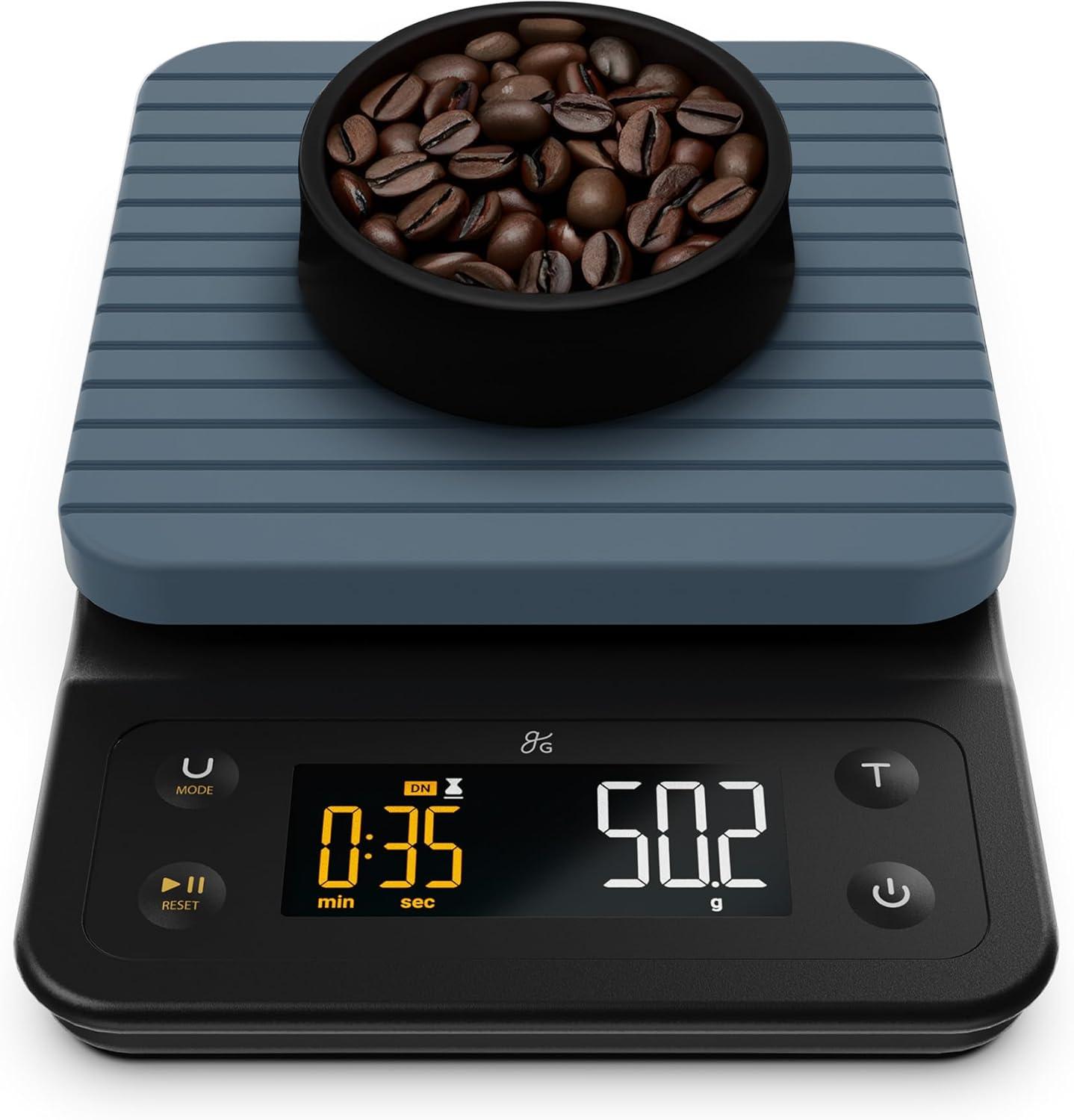 image:imageGreater Goods Electric Gooseneck Kettle and Coffee Scale Designed in St Louis Onyx BlackStone Blue