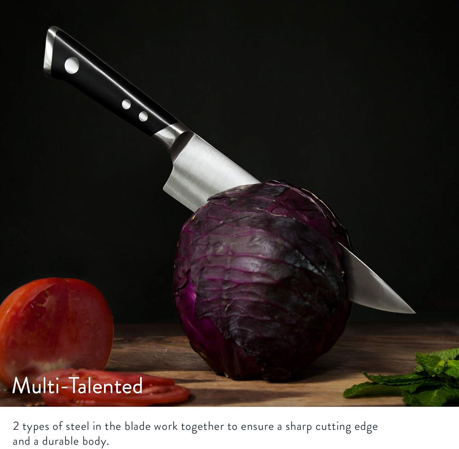 image:imageGreater Goods Premium 3Ply 9Cr18 Steel Chef Knife 8Inch Professional Kitchen Knife with Full Tang Triple Rivet HandleOnyx Black