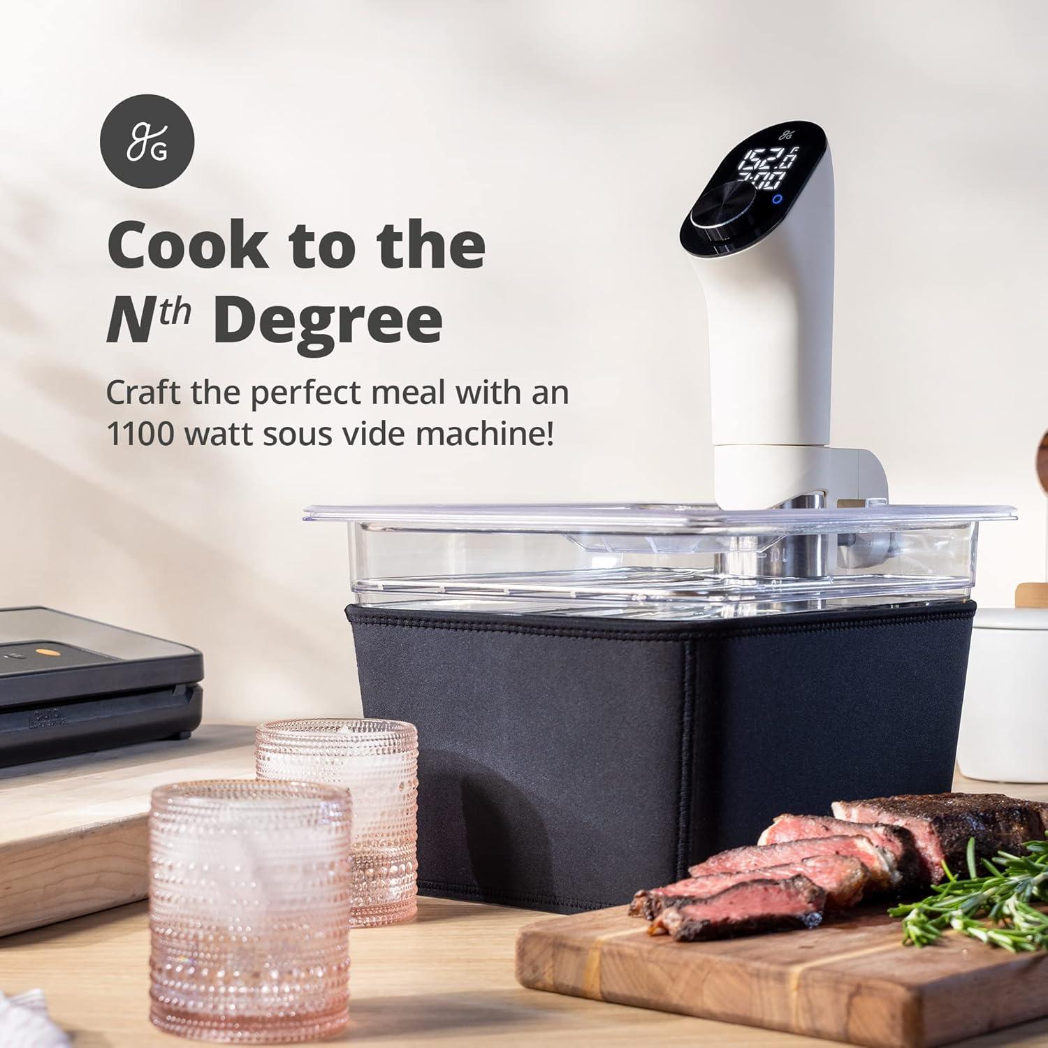 image:imageGreater Goods Savvy Ceramic Nonstick Cookware Set 10 Piece Kit and Sous Vide Machine Birch White