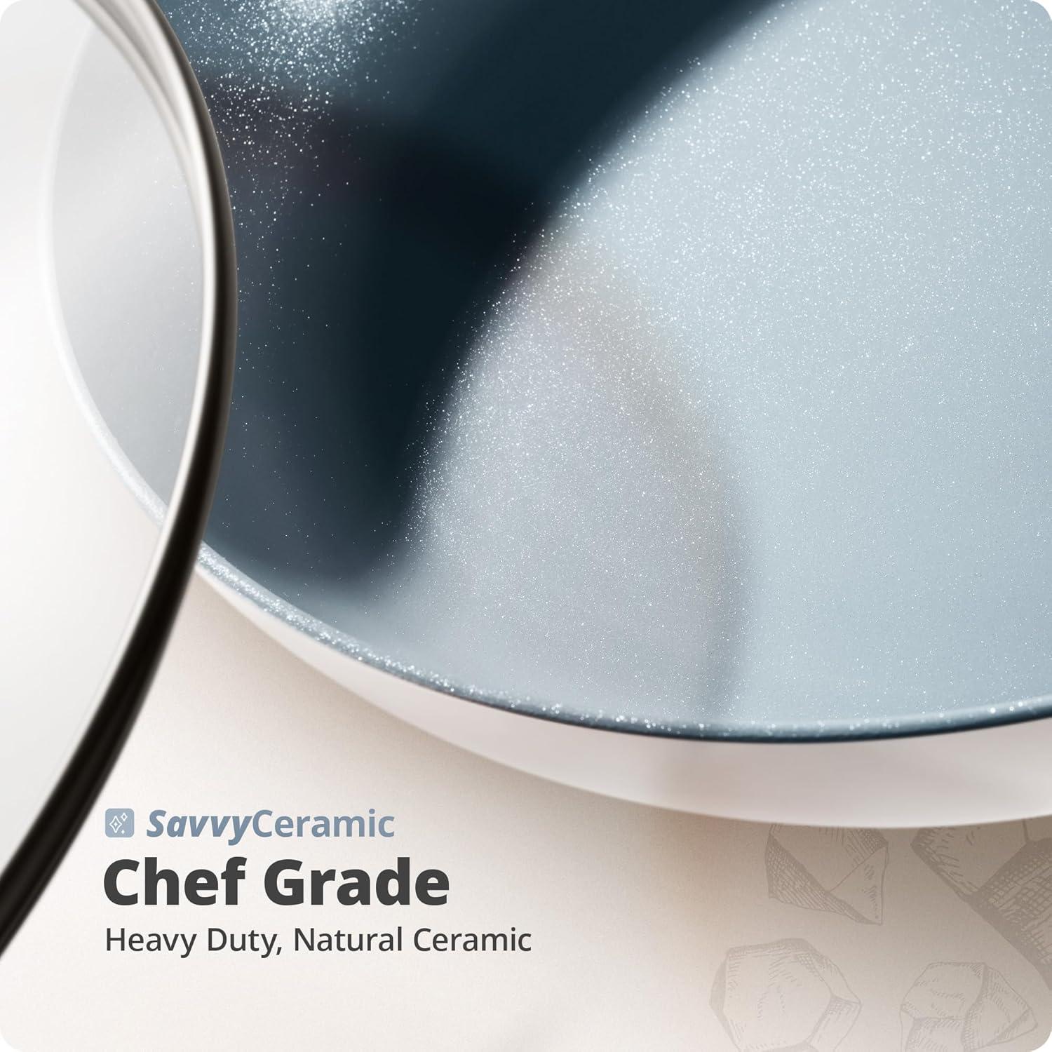 image:imageGreater Goods Savvy Ceramic Nonstick Cookware Set 10 Piece Kit and Sous Vide Machine Birch White