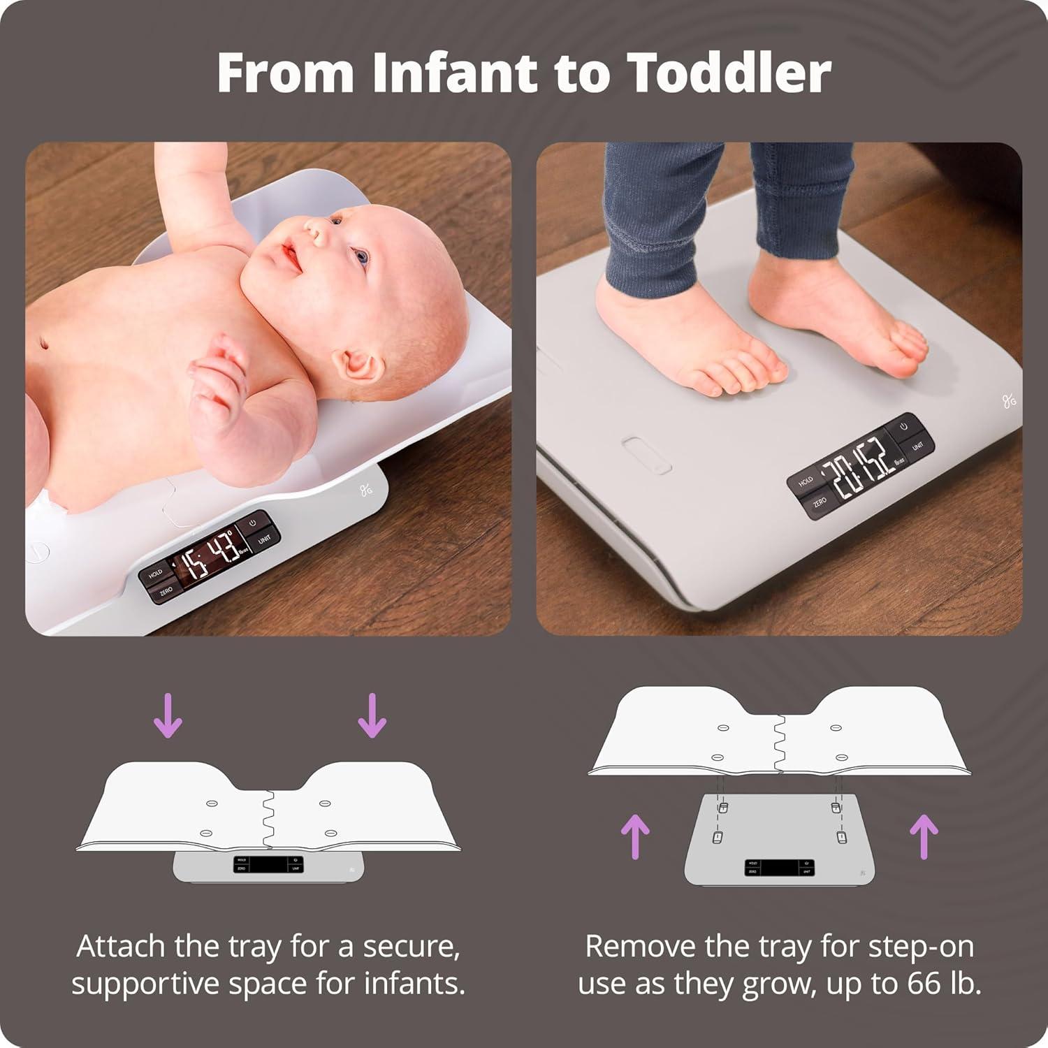 image:imageGreater Goods Smart Baby Scale Bluetooth Digital Infant Scale for Newborns amp Toddlers Automatically Track Growth in gG Baby App Accurate Even with Movement 01 oz Precision Sensor 66 lb CapacityBasic Baby Scale