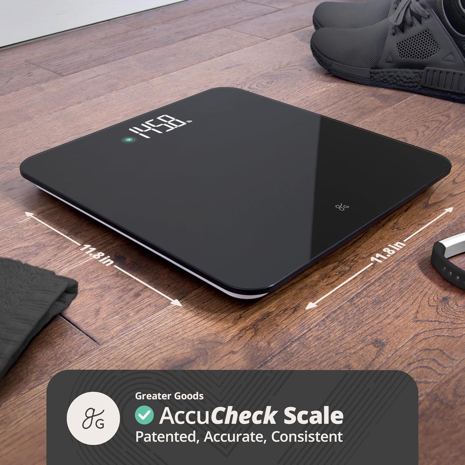 image:imageGreater Goods Smart Scale Track Your Weight Loss Journey with Verified Accuracy amp Smart GoalBased Monitoring WiFi amp Bluetooth SyncBlack