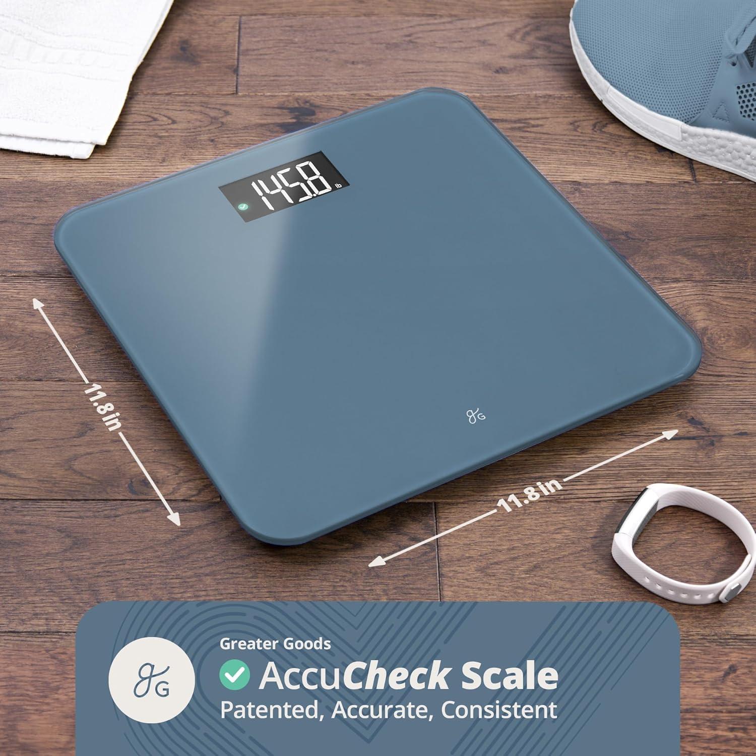 image:imageGreater Goods Smart Scale Track Your Weight Loss Journey with Verified Accuracy amp Smart GoalBased Monitoring WiFi amp Bluetooth SyncStone Blue