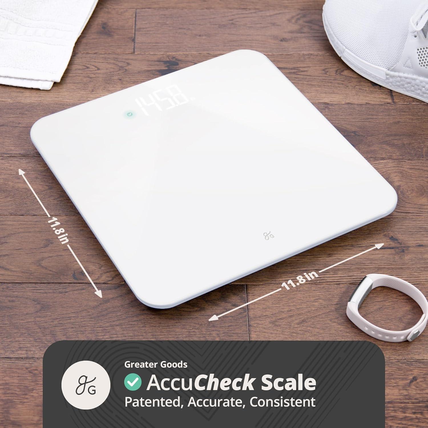 image:imageGreater Goods Smart Scale Track Your Weight Loss Journey with Verified Accuracy amp Smart GoalBased Monitoring WiFi amp Bluetooth SyncWhite