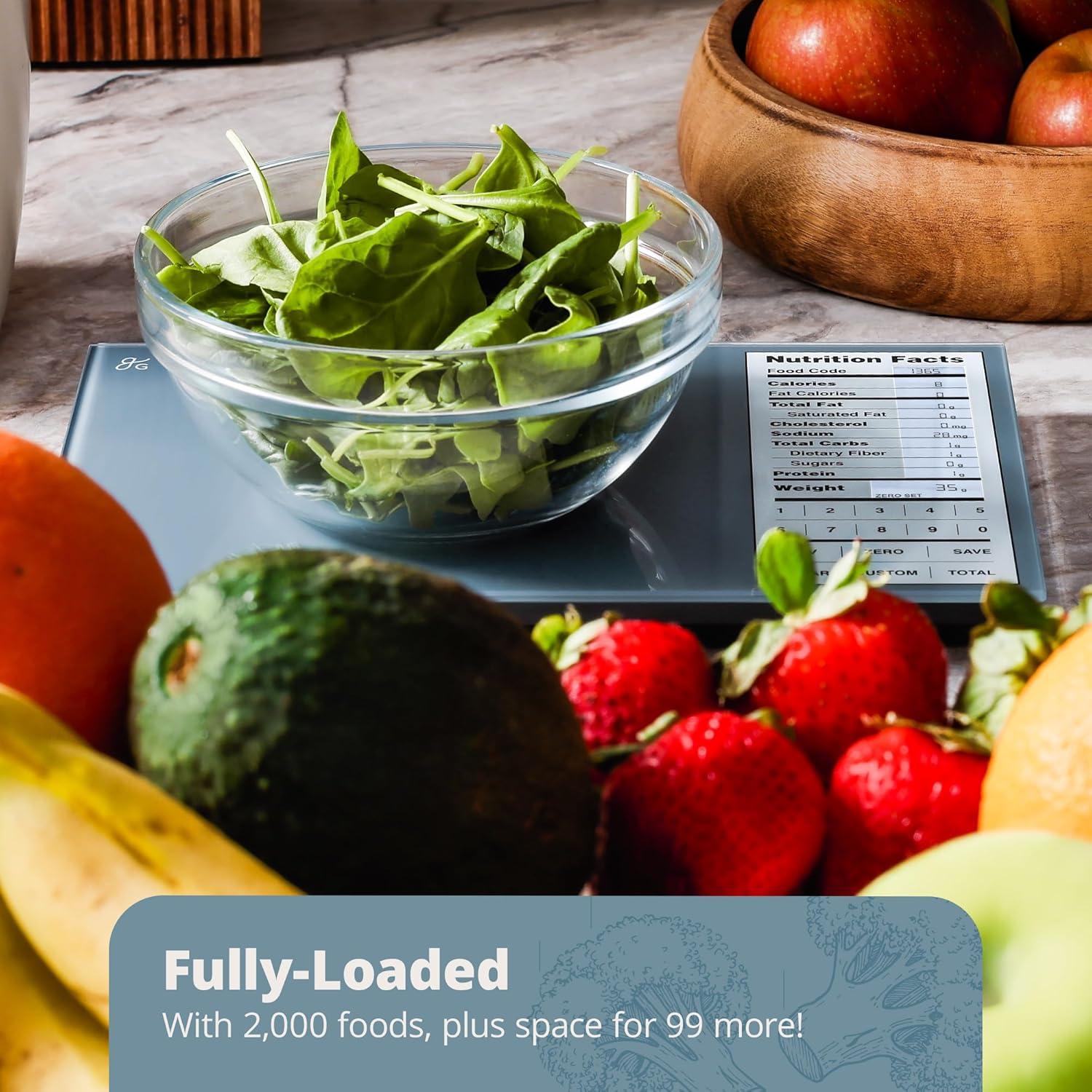 image:imageGreater Goods Verve Smart Scale with Accucheck and Nutrition Facts Food Scale for Meal Prep Designed in St Louis BlackStone Blue
