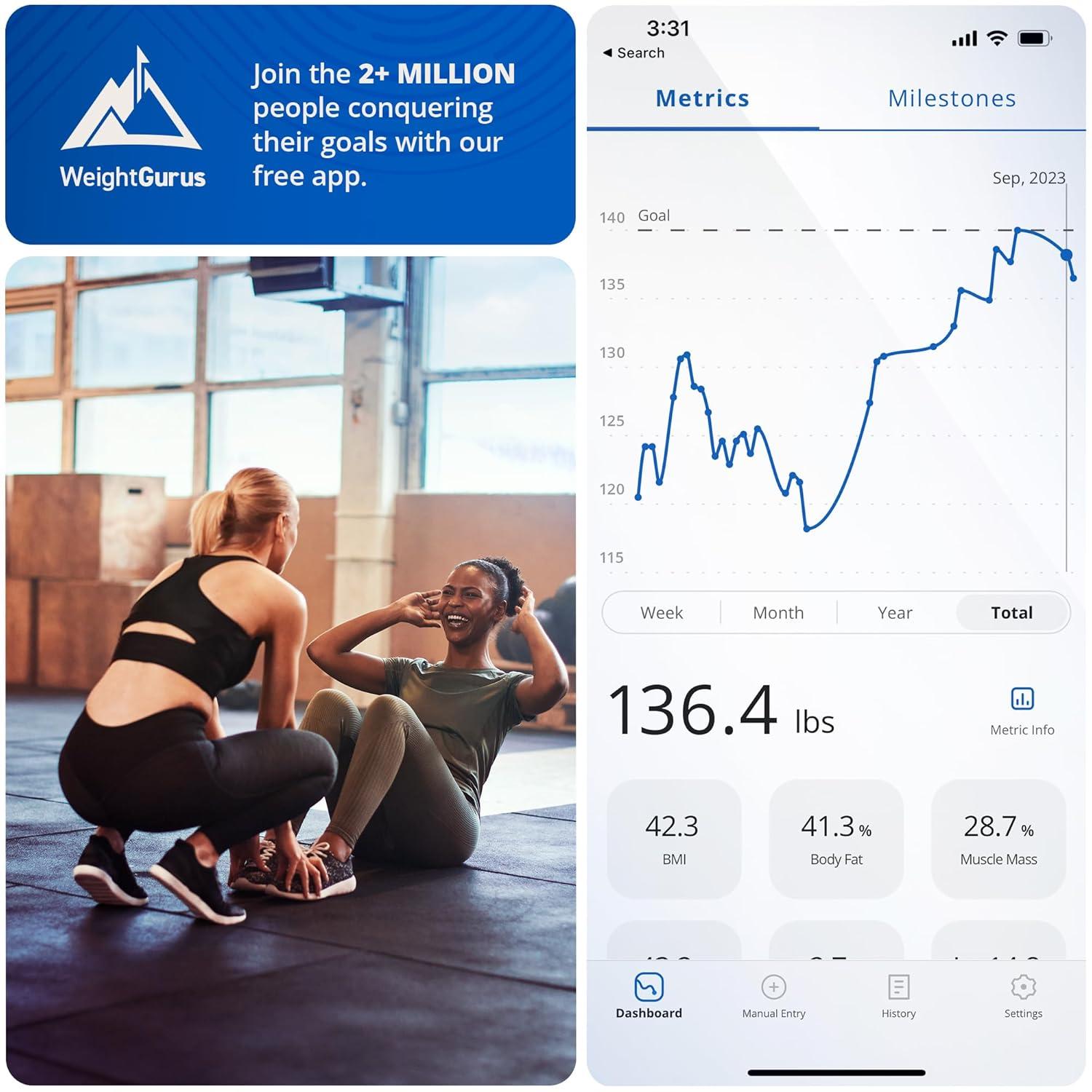 image:imageGreater Goods Verve Smart Scale with Accucheck and Nutrition Facts Food Scale for Meal Prep Designed in St Louis BlackStone Blue