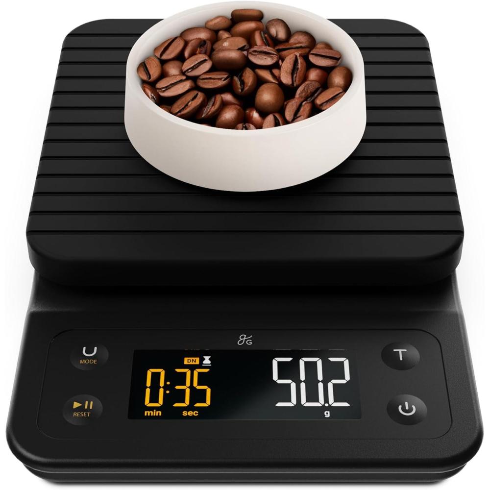 image:imageGreater Goods Coffee Scale with Timer 01g Precision Digital Coffee amp Espresso Scale for PourOver Coffee Bean Weighing Barista Brewing Waterproof Cover 3kg Capacity Onyx BlackOnyx Black