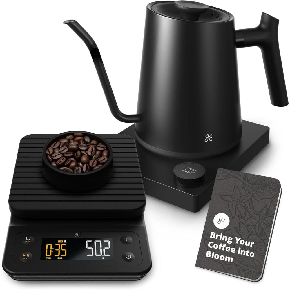 image:imageGreater Goods Electric Gooseneck Kettle and Coffee Scale Designed in St Louis Onyx Black