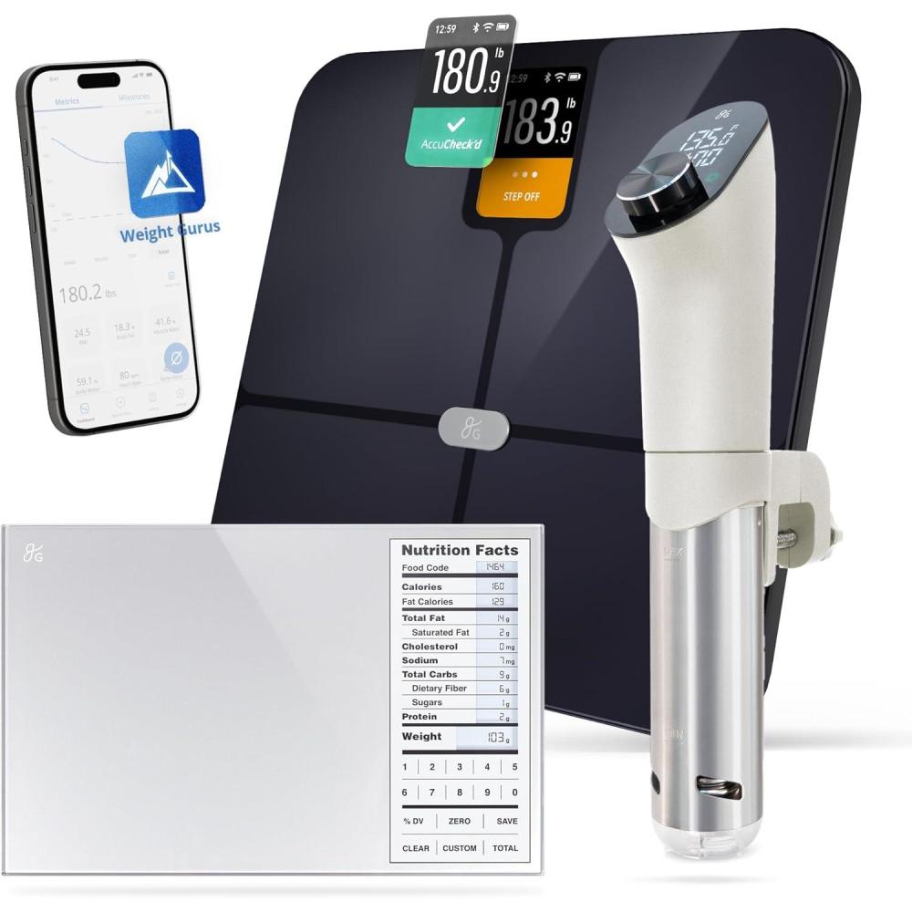 image:imageGreater Goods Nutrition Facts Food Scale Accucheck Smart Scale and Sous Vide Cooker Birch