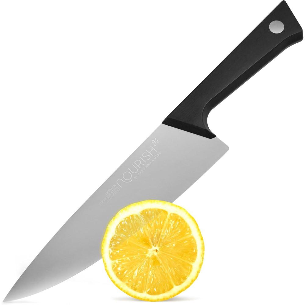 image:imageGreater Goods Premium 3Ply 9Cr18 Steel Chef Knife 8Inch Professional Kitchen Knife with Full Tang Triple Rivet HandleBlack