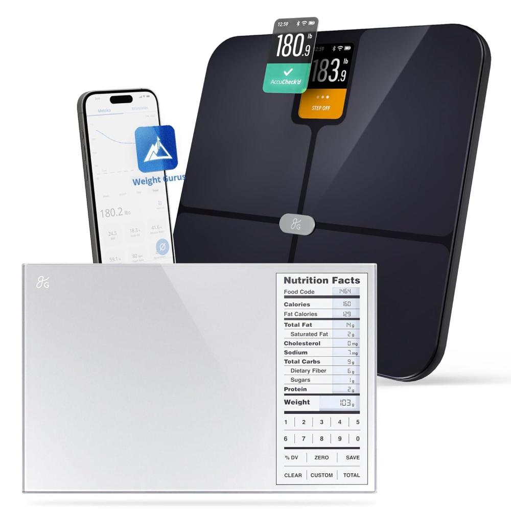 image:imageGreater Goods Verve Smart Scale with Accucheck and Nutrition Facts Food Scale for Meal Prep Designed in St Louis BlackGray