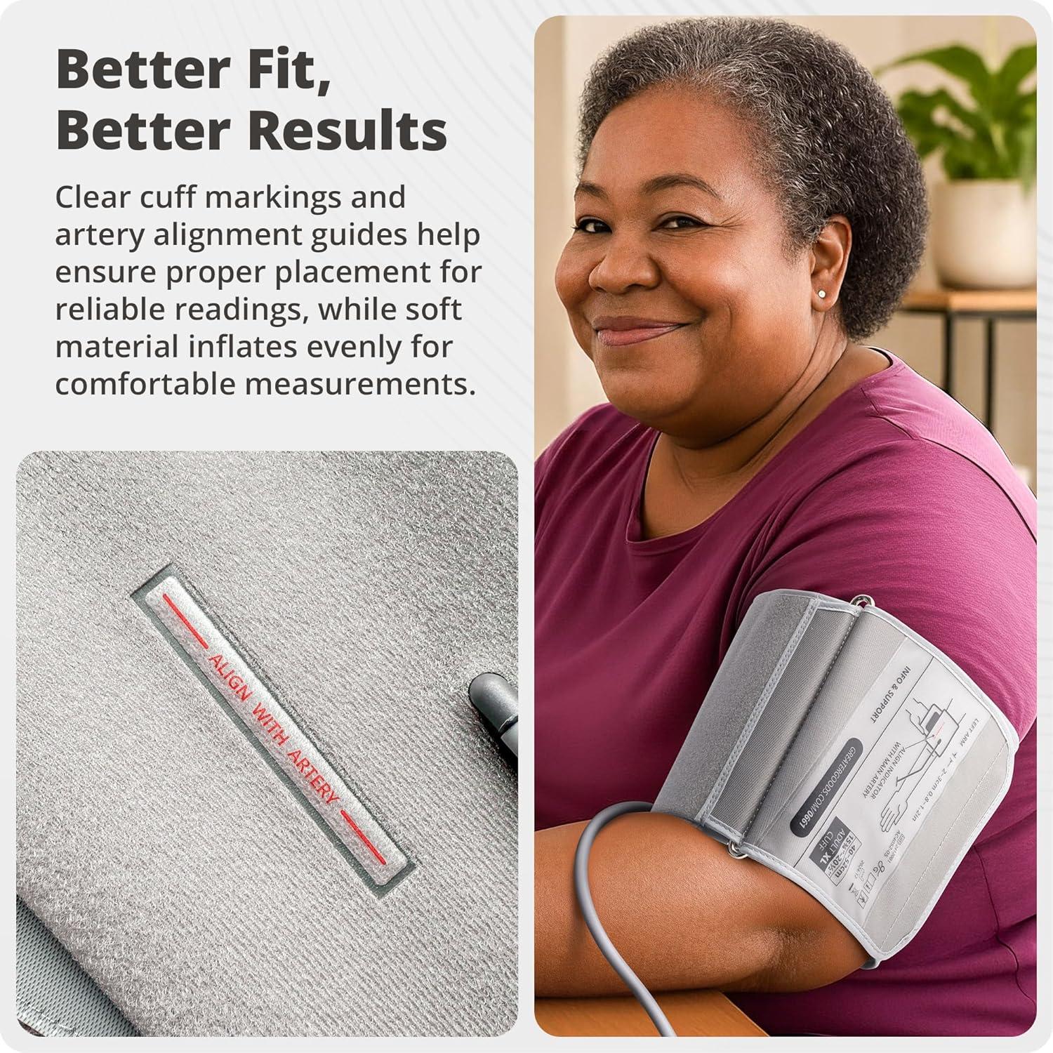 image:imageGreater Goods Bluetooth Blood Pressure Monitor with ExtraLarge Cuff 157205 Automatic Digital Upper Arm BP Monitor for Large Arms EasytoRead Backlit Display Complete Home KitExtraLarge Cuff 157205
