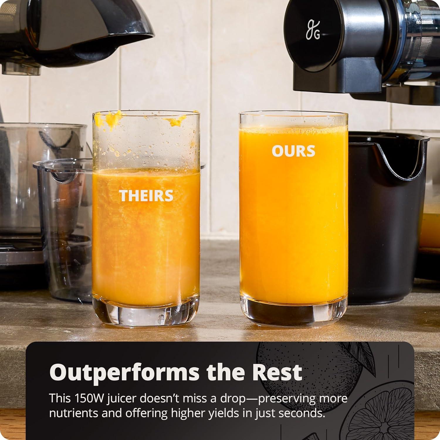 image:imageGreater Goods Cold Press Juicer Powerful Slow Masticating Juice Extractor with Quiet Motor for Fruits and Vegetables High Juice Yield Easy to Clean Onyx BlackOnyx Black