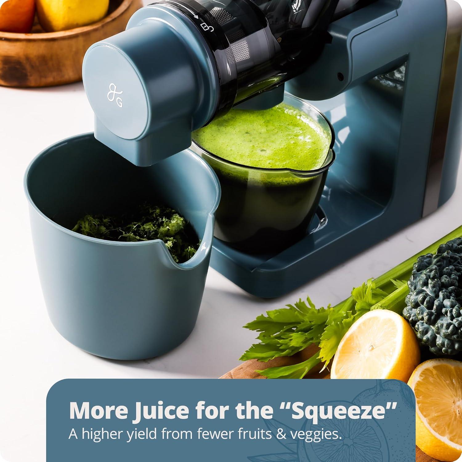 image:imageGreater Goods Cold Press Juicer Powerful Slow Masticating Juice Extractor with Quiet Motor for Fruits and Vegetables High Juice Yield Easy to Clean Onyx BlackStone Blue