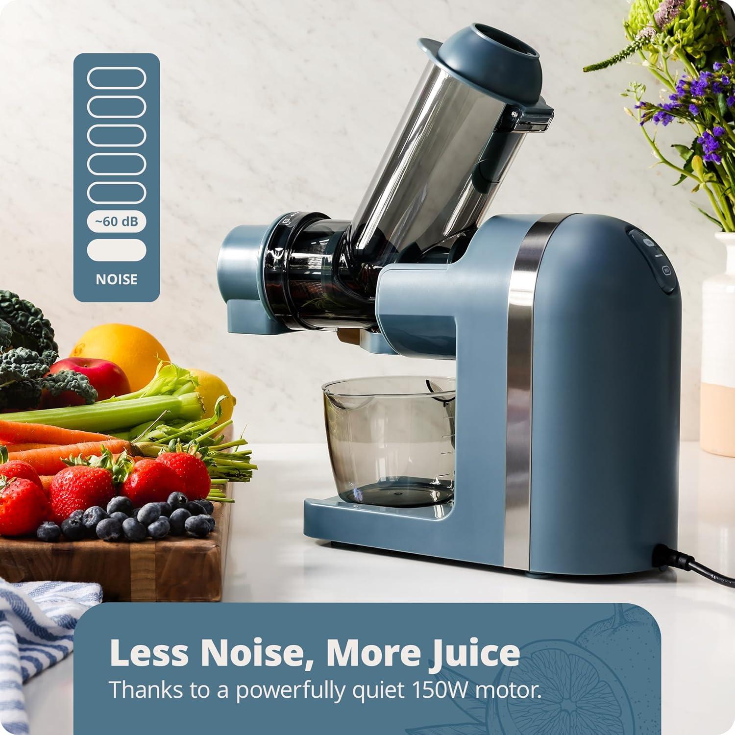 image:imageGreater Goods Cold Press Juicer Powerful Slow Masticating Juice Extractor with Quiet Motor for Fruits and Vegetables High Juice Yield Easy to Clean Onyx BlackStone Blue
