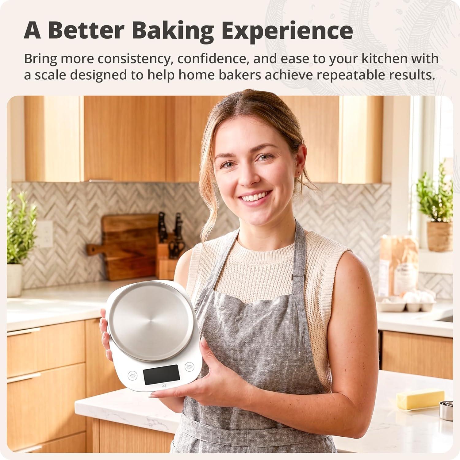 image:imageGreater Goods Digital Kitchen Scale for Baking Food Scale with Gram amp Ounce Measurements Easy Tare amp Stable Readings Precision Scale for Sourdough Bread Baking amp Cooking 11 lb CapacityWhite