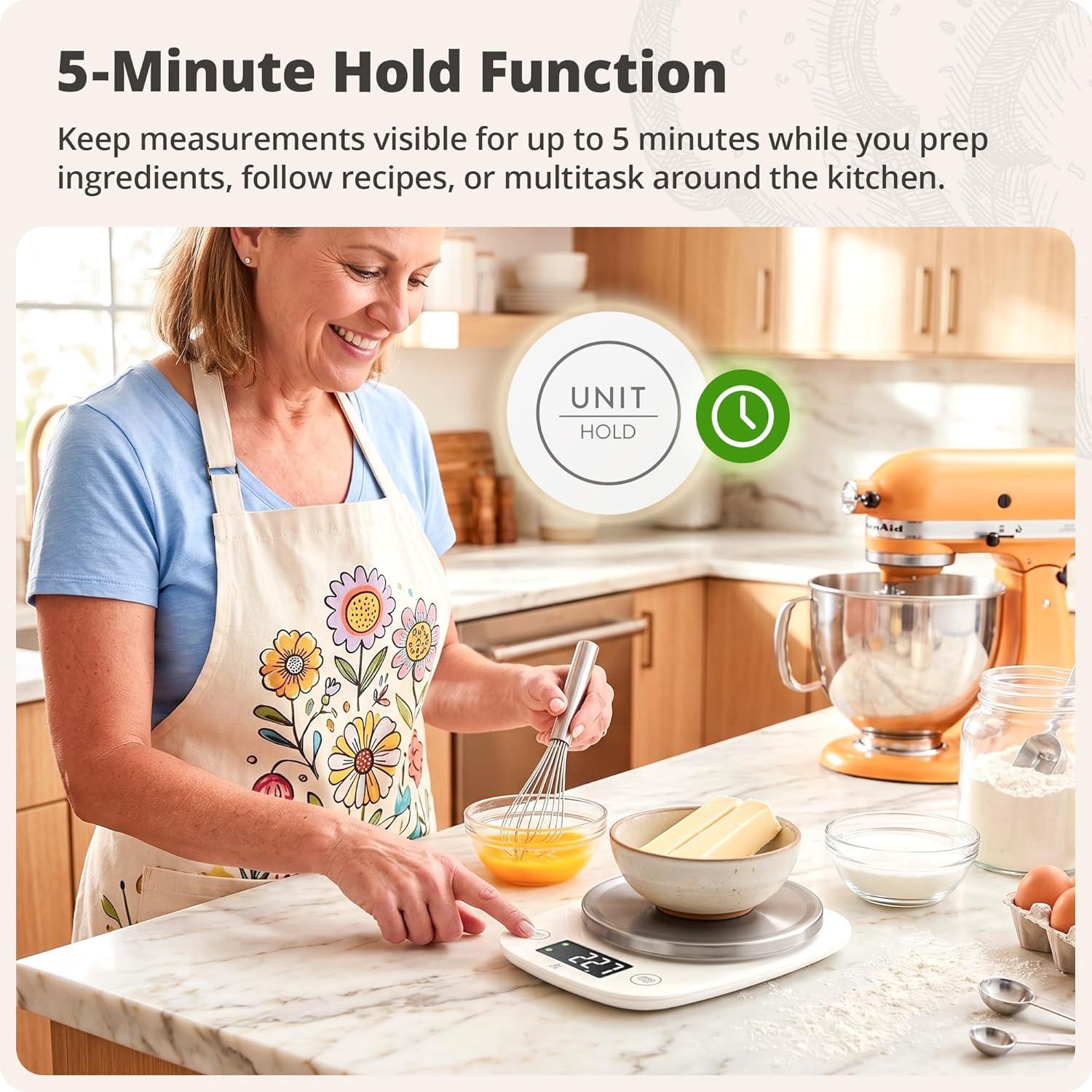 image:imageGreater Goods Digital Kitchen Scale for Baking Food Scale with Gram amp Ounce Measurements Easy Tare amp Stable Readings Precision Scale for Sourdough Bread Baking amp Cooking 11 lb CapacityWhite