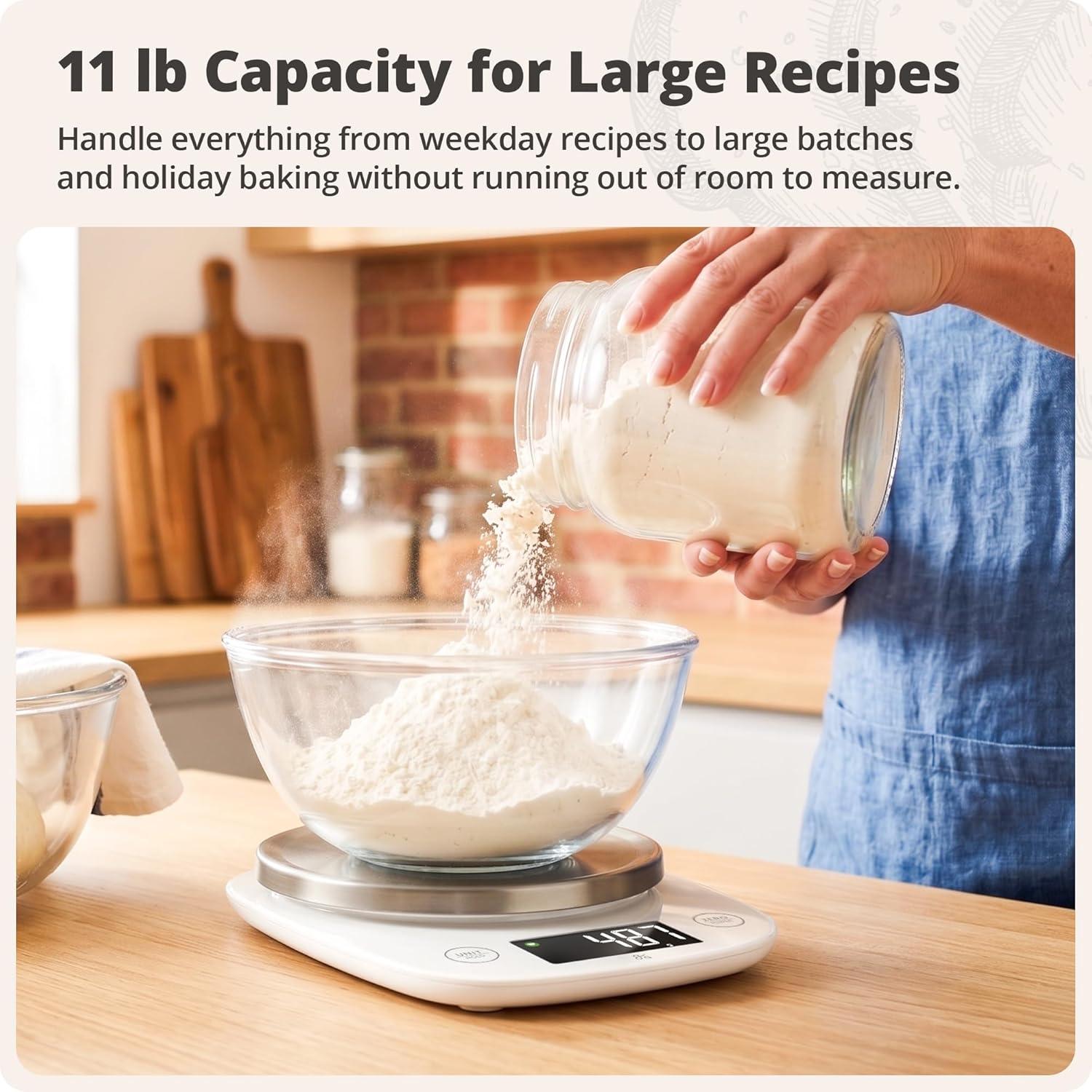image:imageGreater Goods Digital Kitchen Scale for Baking Food Scale with Gram amp Ounce Measurements Easy Tare amp Stable Readings Precision Scale for Sourdough Bread Baking amp Cooking 11 lb CapacityWhite