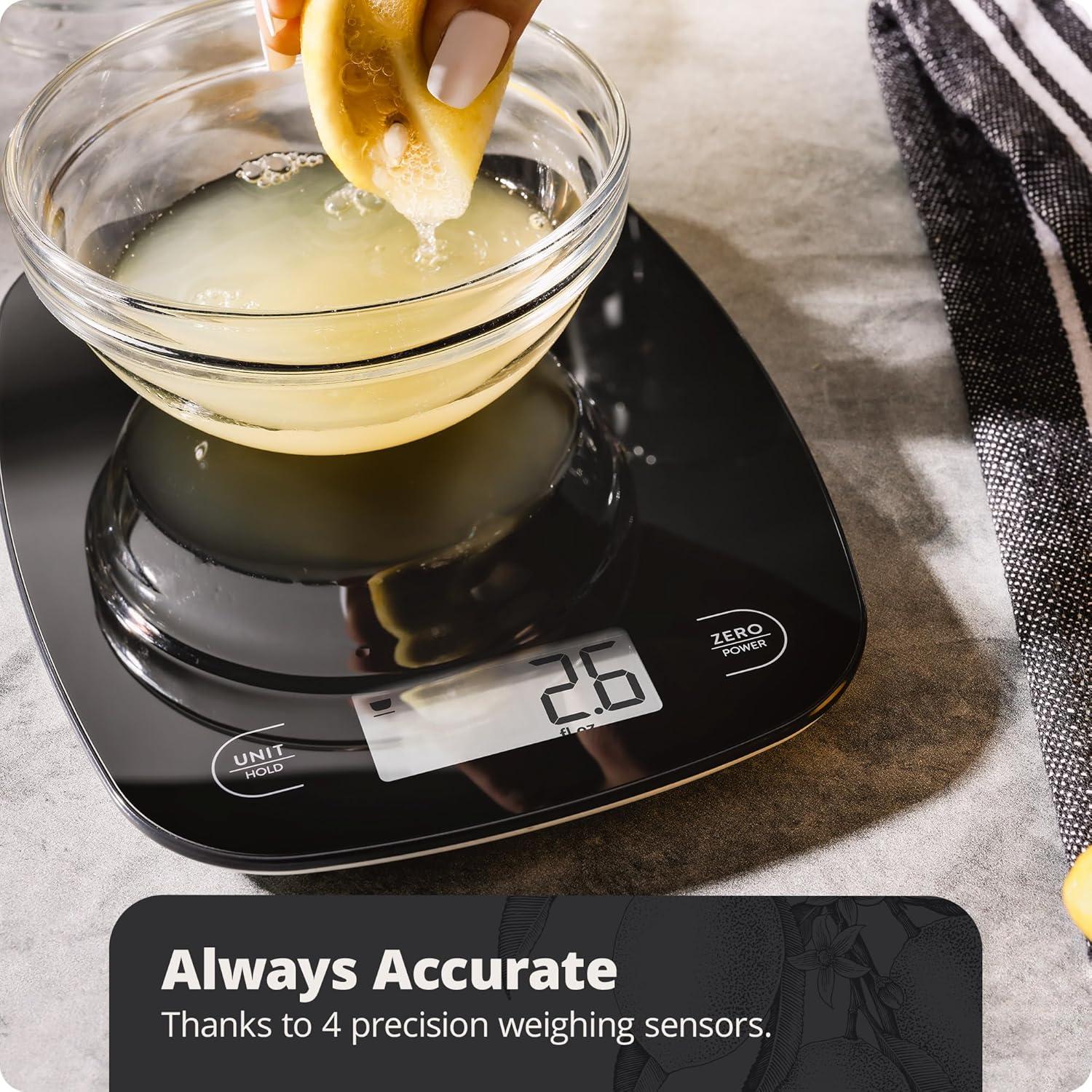 image:imageGreater Goods Food Scale Digital Kitchen Scale 1g Precision EasyTare amp Quick Conversion Slim Compact Design Durable amp Portable Ideal for Cooking Baking amp Meal PrepBlack Glass