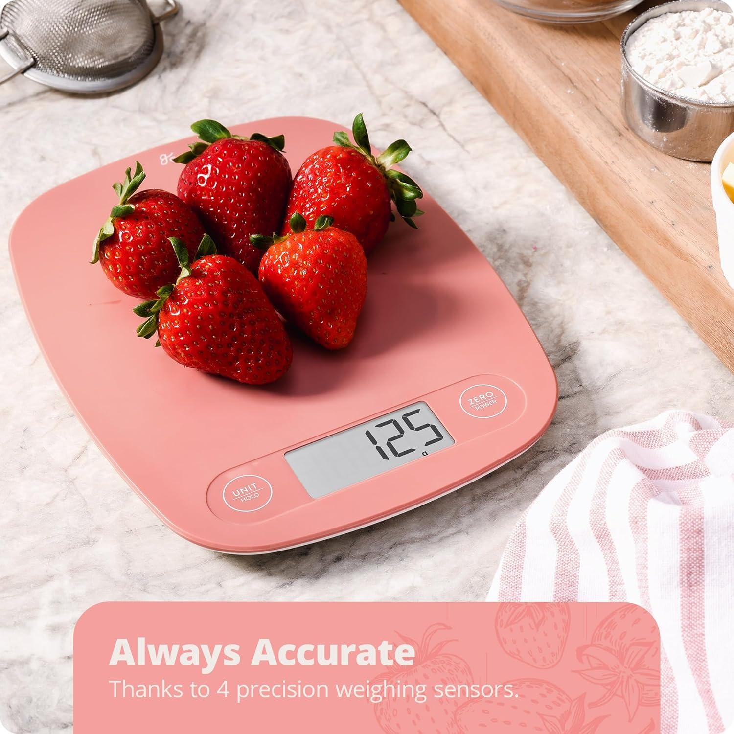 image:imageGreater Goods Food Scale Digital Kitchen Scale 1g Precision EasyTare amp Quick Conversion Slim Compact Design Durable amp Portable Ideal for Cooking Baking amp Meal PrepPink