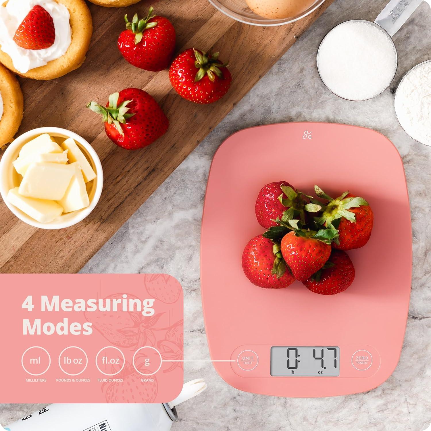 image:imageGreater Goods Food Scale Digital Kitchen Scale 1g Precision EasyTare amp Quick Conversion Slim Compact Design Durable amp Portable Ideal for Cooking Baking amp Meal PrepPink