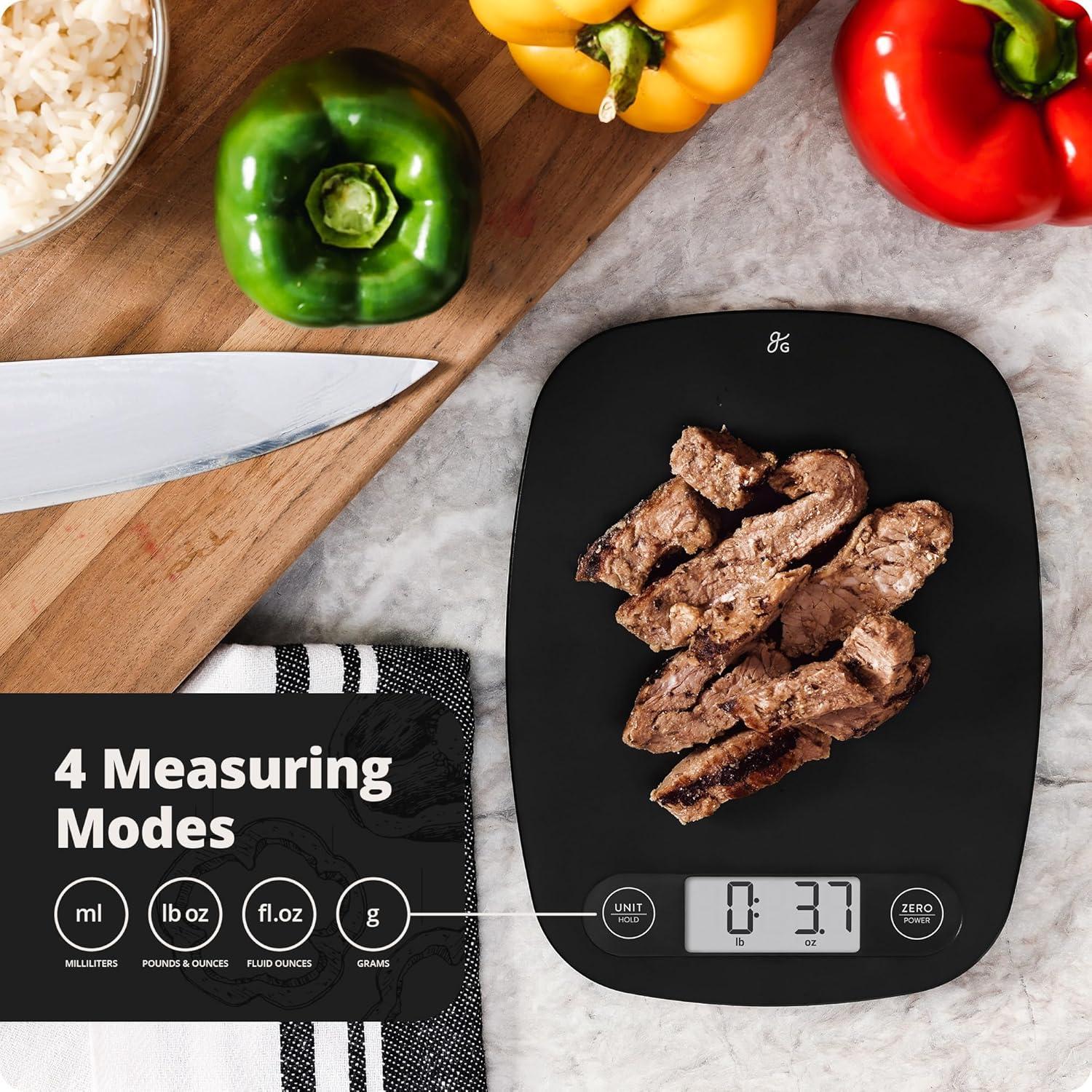 image:imageGreater Goods Food Scale Digital Kitchen Scale 1g Precision EasyTare amp Quick Conversion Slim Compact Design Durable amp Portable Ideal for Cooking Baking amp Meal PrepMatte Black