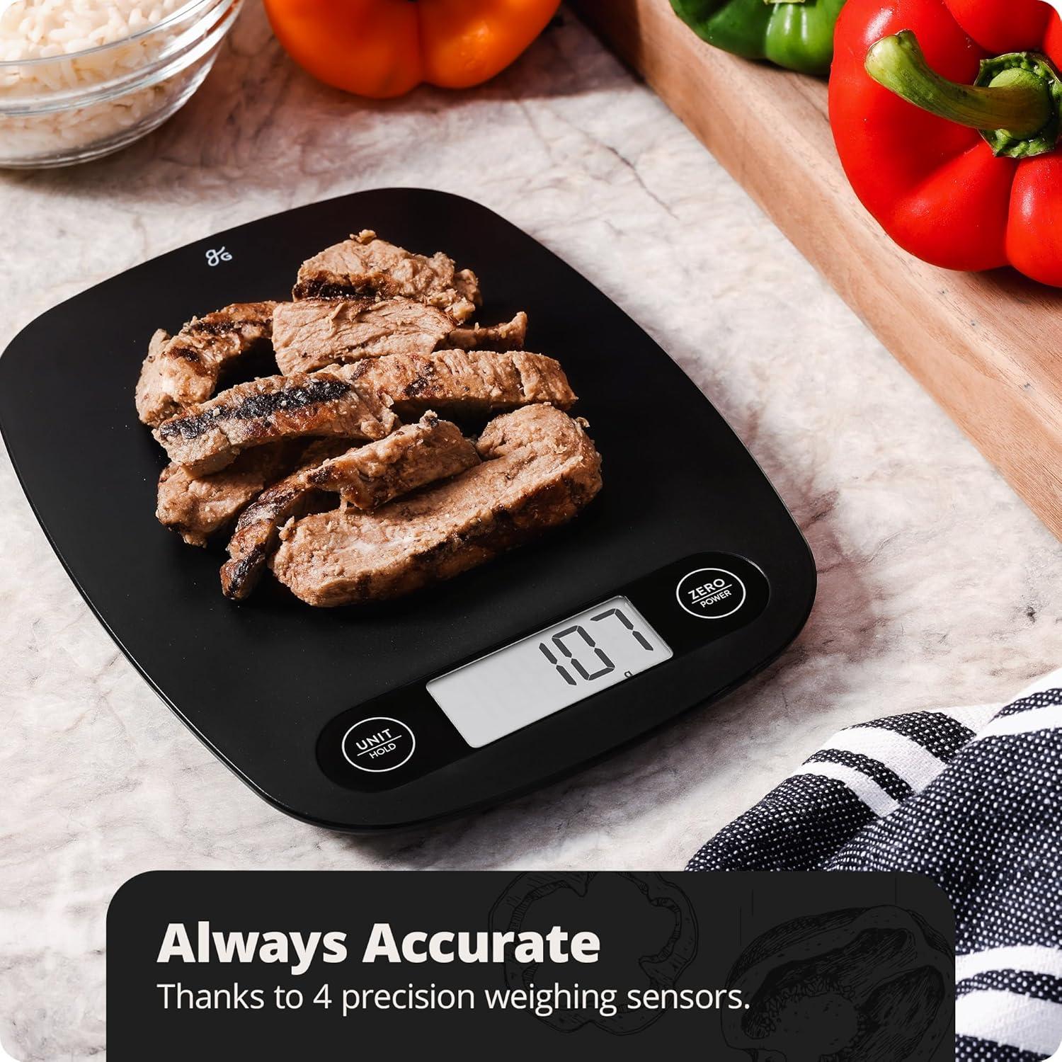 image:imageGreater Goods Food Scale Digital Kitchen Scale 1g Precision EasyTare amp Quick Conversion Slim Compact Design Durable amp Portable Ideal for Cooking Baking amp Meal PrepMatte Black