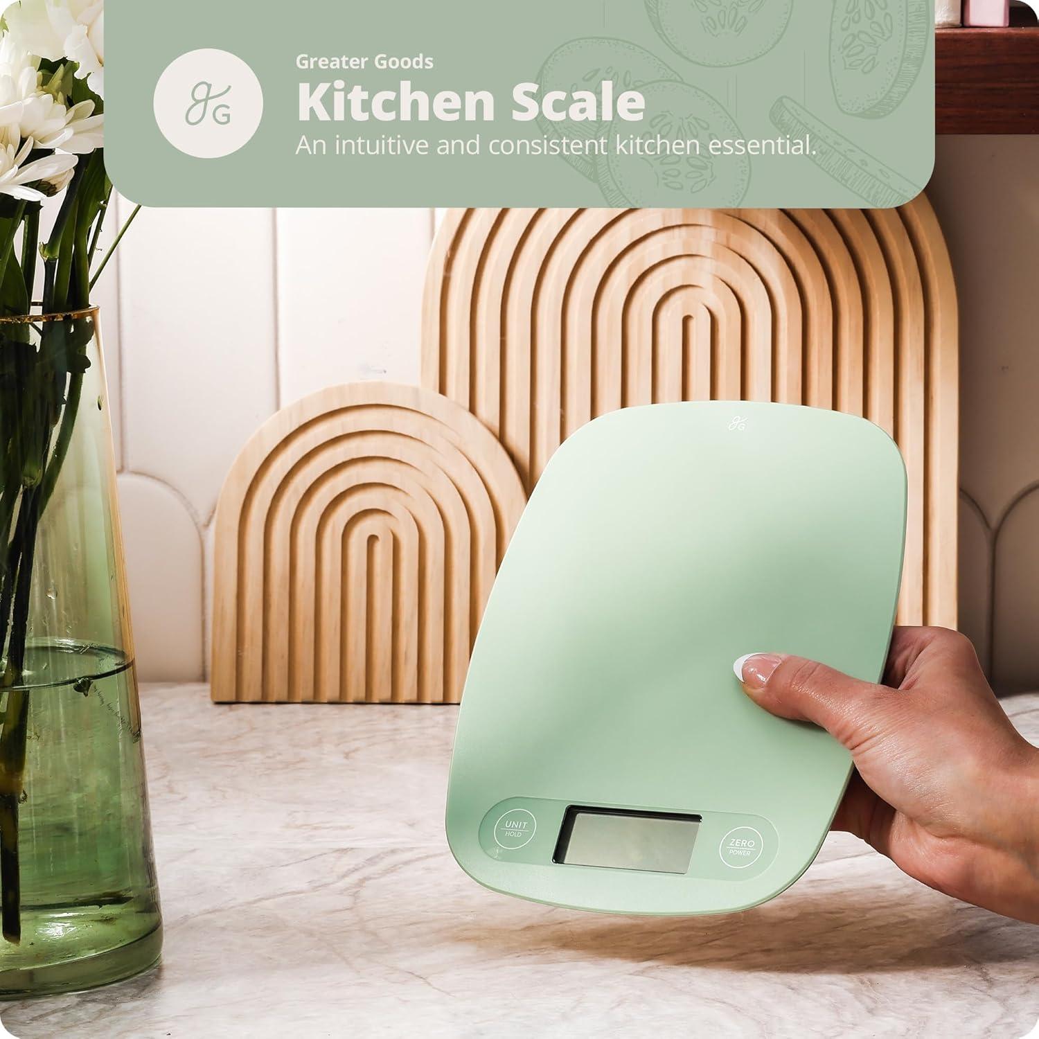 image:imageGreater Goods Food Scale Digital Kitchen Scale 1g Precision EasyTare amp Quick Conversion Slim Compact Design Durable amp Portable Ideal for Cooking Baking amp Meal PrepSage Green