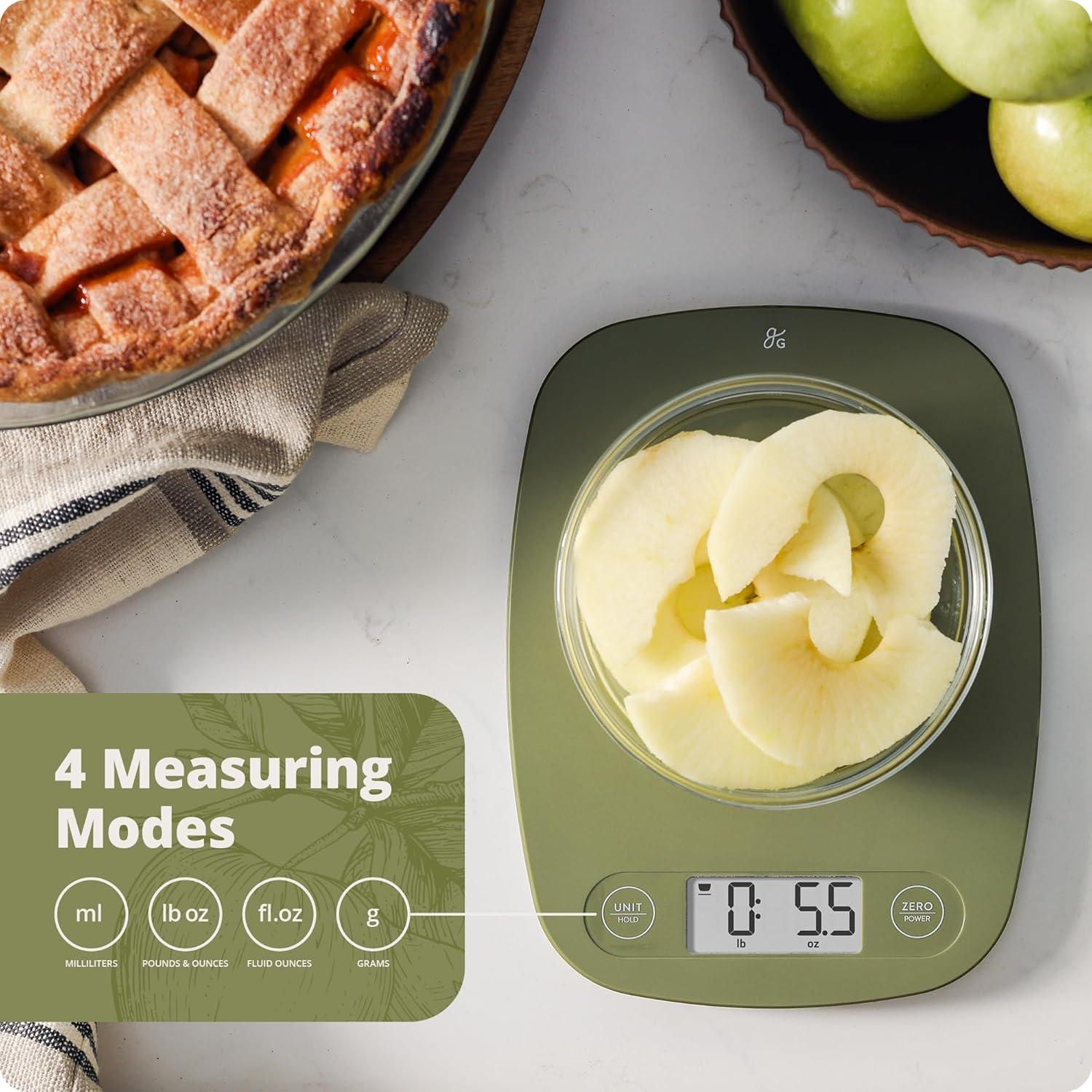 image:imageGreater Goods Food Scale Digital Kitchen Scale 1g Precision EasyTare amp Quick Conversion Slim Compact Design Durable amp Portable Ideal for Cooking Baking amp Meal PrepMoss Green