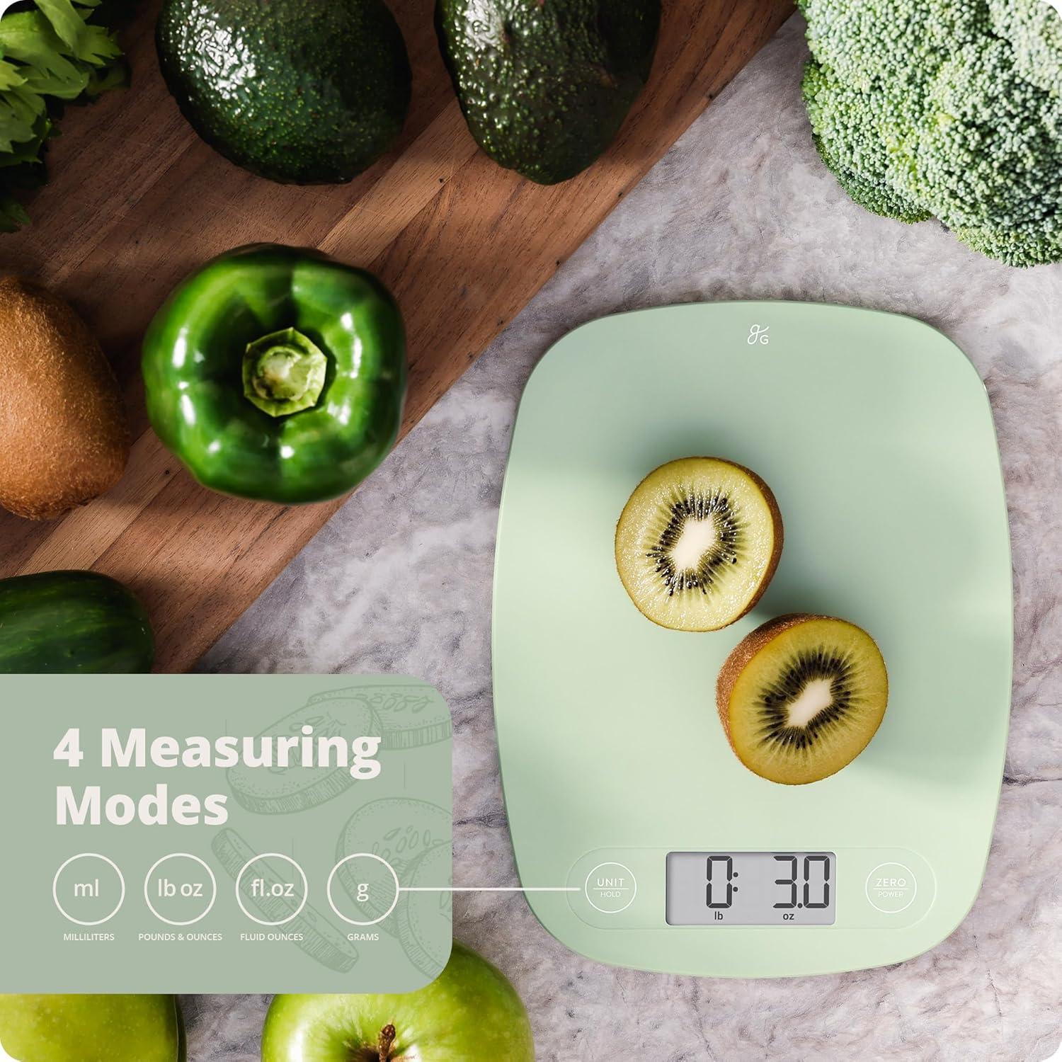 image:imageGreater Goods Food Scale Digital Kitchen Scale 1g Precision EasyTare amp Quick Conversion Slim Compact Design Durable amp Portable Ideal for Cooking Baking amp Meal PrepSage Green
