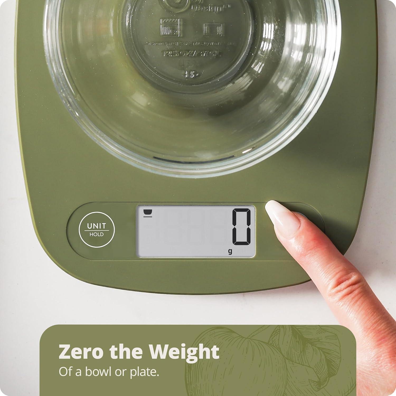 image:imageGreater Goods Food Scale Digital Kitchen Scale 1g Precision EasyTare amp Quick Conversion Slim Compact Design Durable amp Portable Ideal for Cooking Baking amp Meal PrepMoss Green