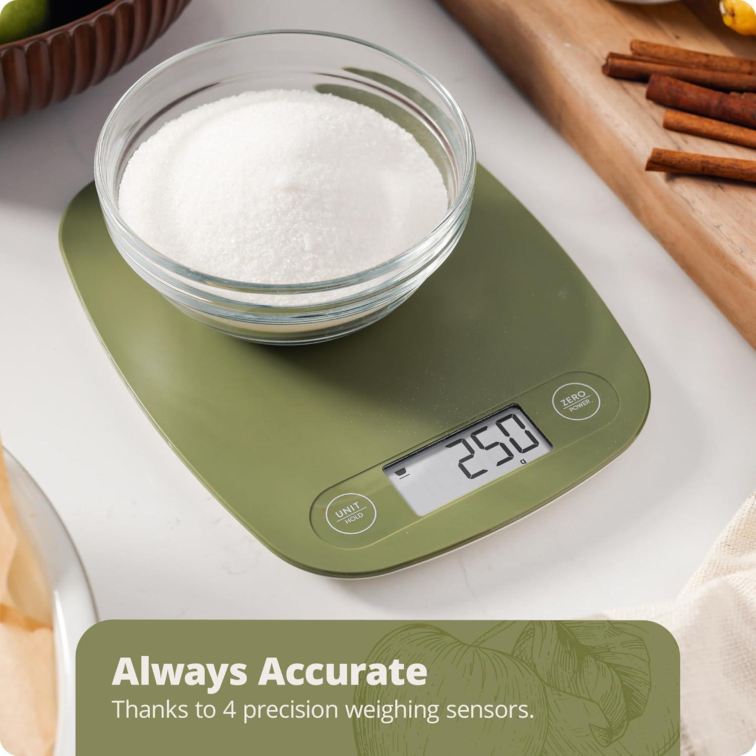 image:imageGreater Goods Food Scale Digital Kitchen Scale 1g Precision EasyTare amp Quick Conversion Slim Compact Design Durable amp Portable Ideal for Cooking Baking amp Meal PrepMoss Green