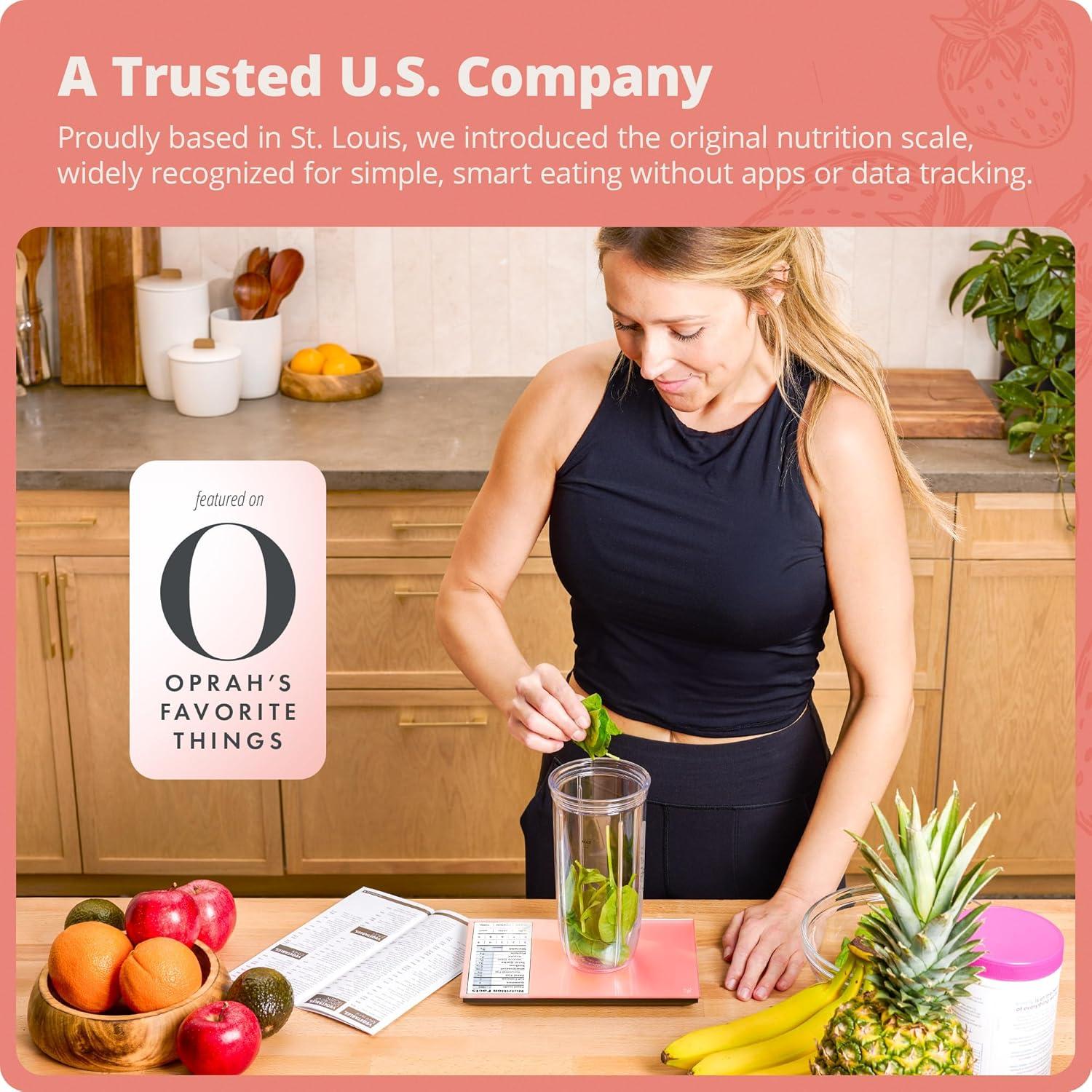 image:imageGreater Goods Food Scale with Nutrition Calculator Non Connected Calorie Scale for Meal Prep Weight Loss 2000 PreLoaded Food Codes Compact Kitchen Scale Battery Operated 11lb Capacity SilverCoral Pink
