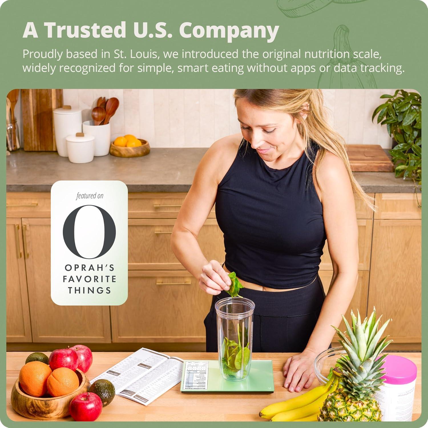 image:imageGreater Goods Food Scale with Nutrition Calculator Non Connected Calorie Scale for Meal Prep Weight Loss 2000 PreLoaded Food Codes Compact Kitchen Scale Battery Operated 11lb Capacity SilverSage Green