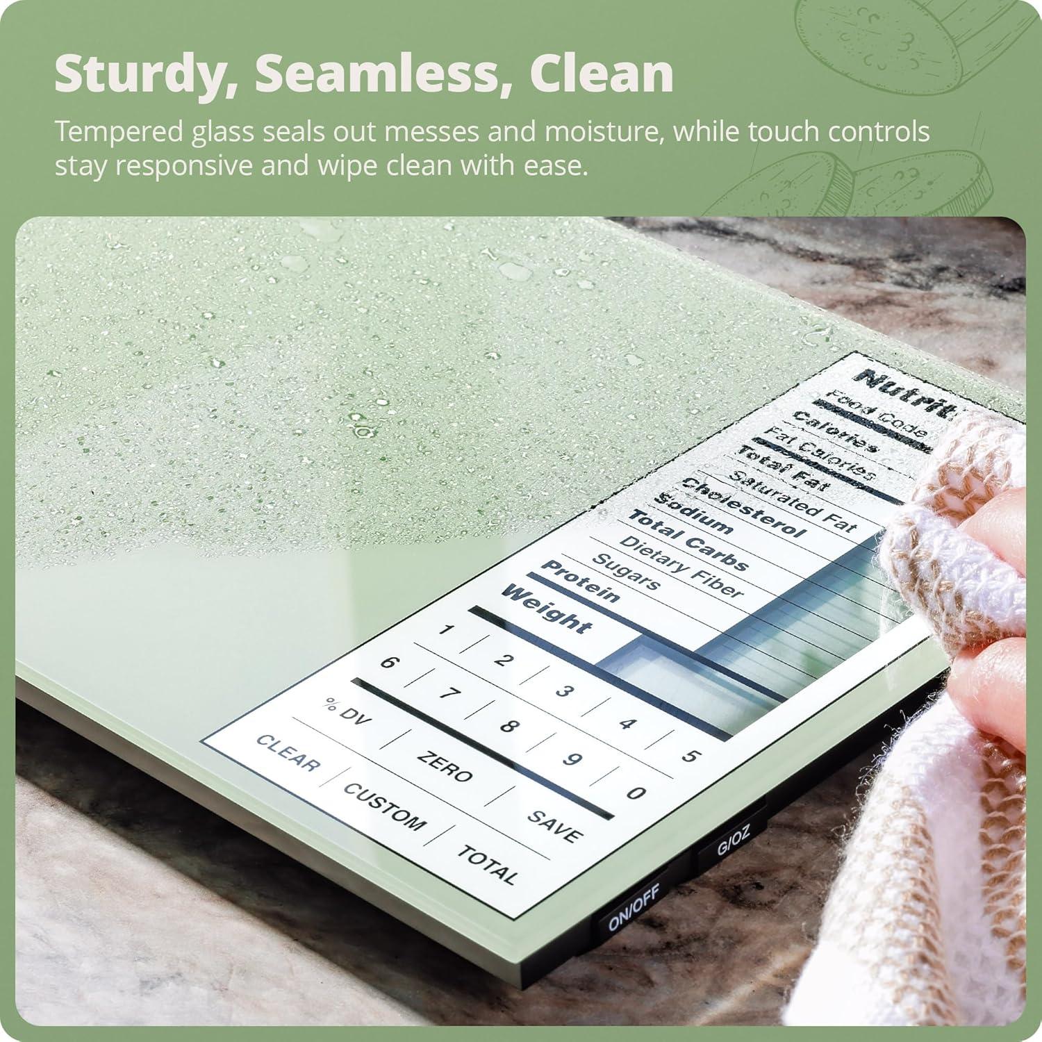 image:imageGreater Goods Food Scale with Nutrition Calculator Non Connected Calorie Scale for Meal Prep Weight Loss 2000 PreLoaded Food Codes Compact Kitchen Scale Battery Operated 11lb Capacity SilverSage Green