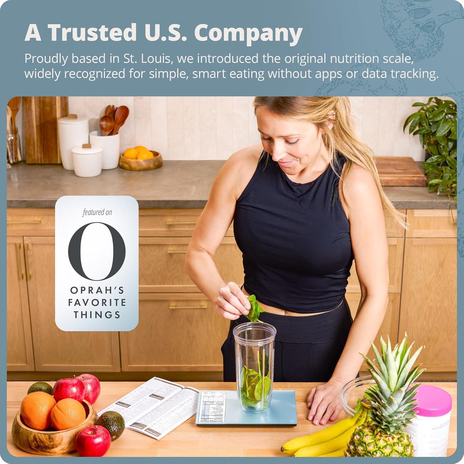 image:imageGreater Goods Food Scale with Nutrition Calculator Non Connected Calorie Scale for Meal Prep Weight Loss 2000 PreLoaded Food Codes Compact Kitchen Scale Battery Operated 11lb Capacity SilverStone Blue