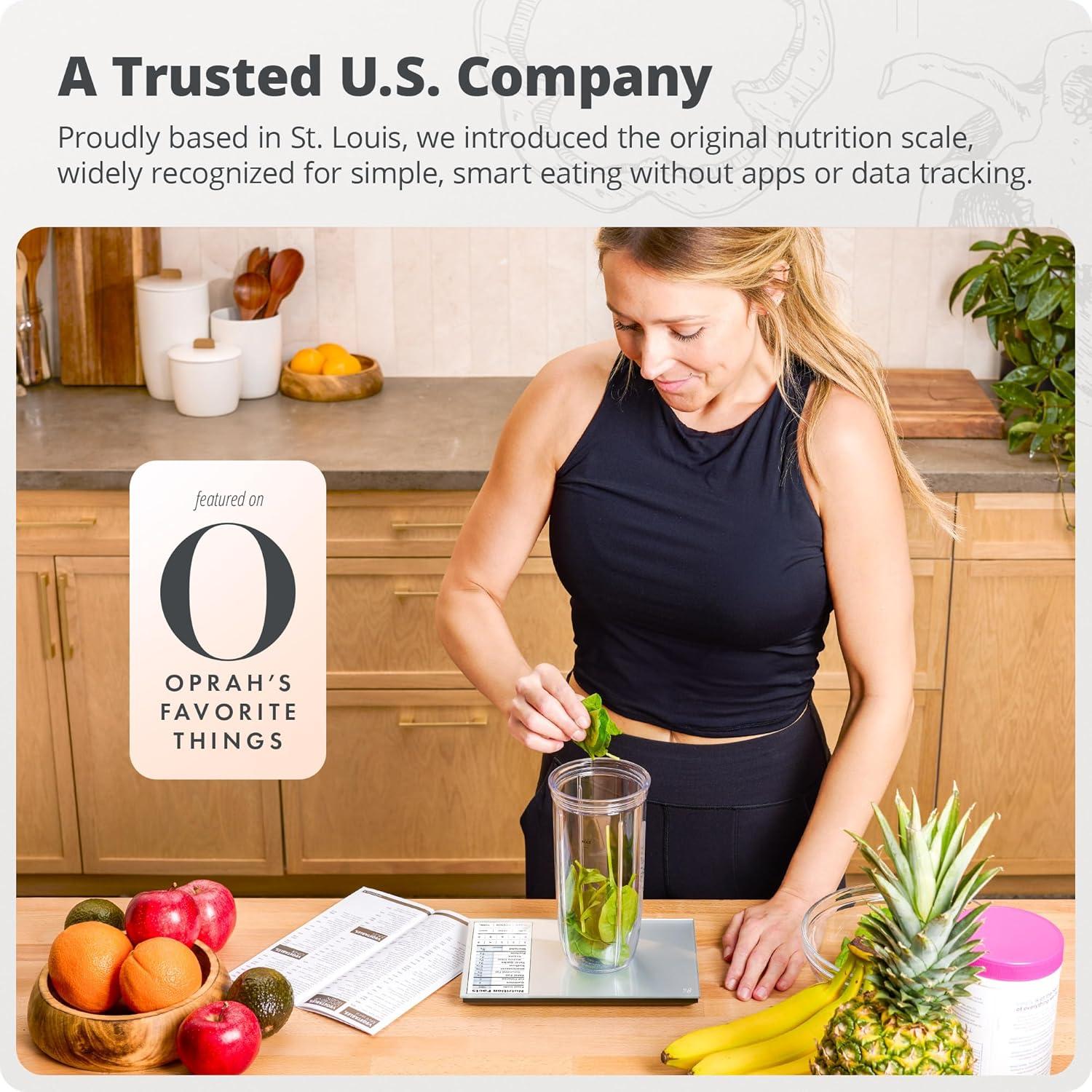 image:imageGreater Goods Food Scale with Nutrition Calculator Non Connected Calorie Scale for Meal Prep Weight Loss 2000 PreLoaded Food Codes Compact Kitchen Scale Battery Operated 11lb Capacity SilverPearl Gray