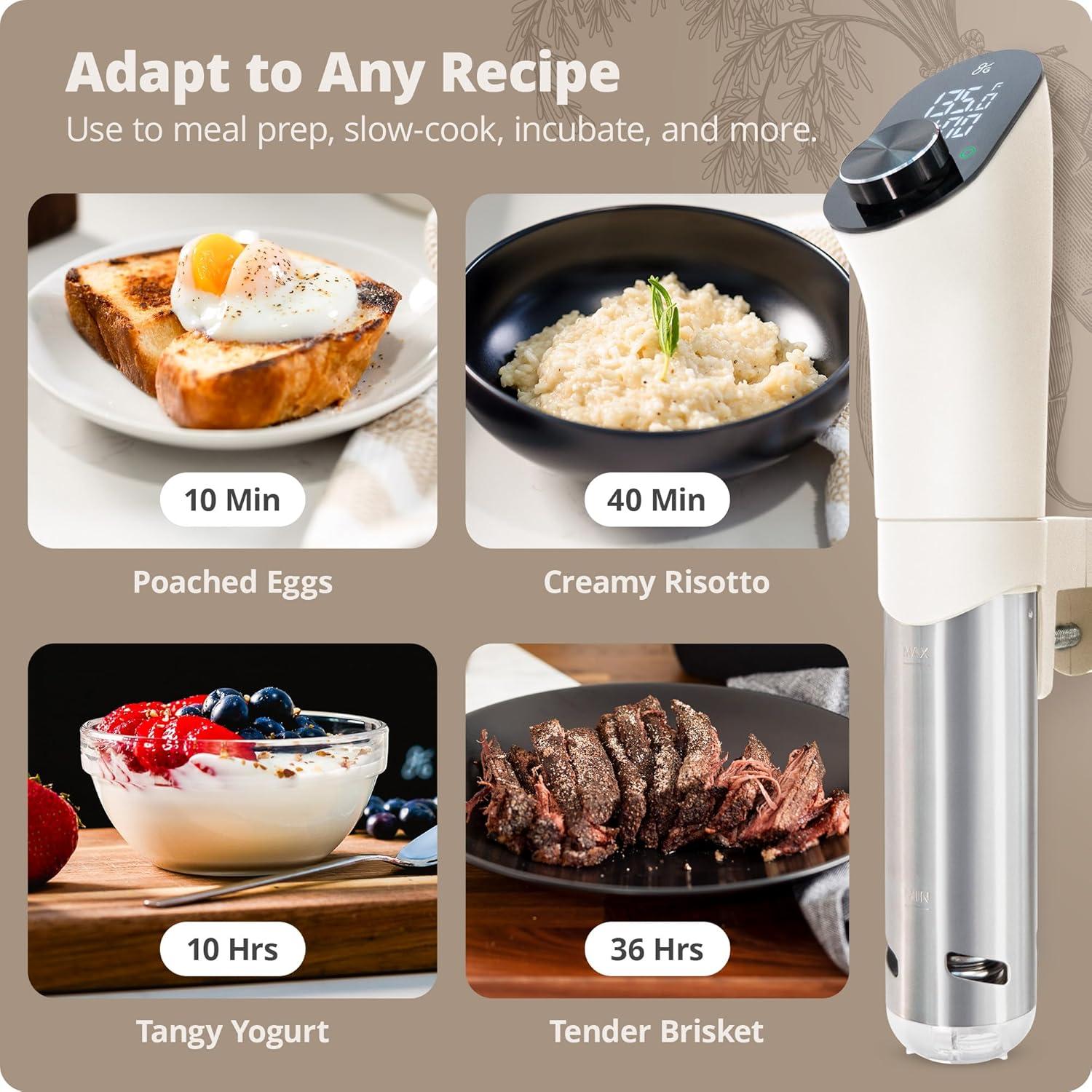 image:imageGreater Goods Kitchen Sous Vide Machine Precision Cooker Immersion Circulator Brushless Motor 1100 Watts Onyx BlackB Birch