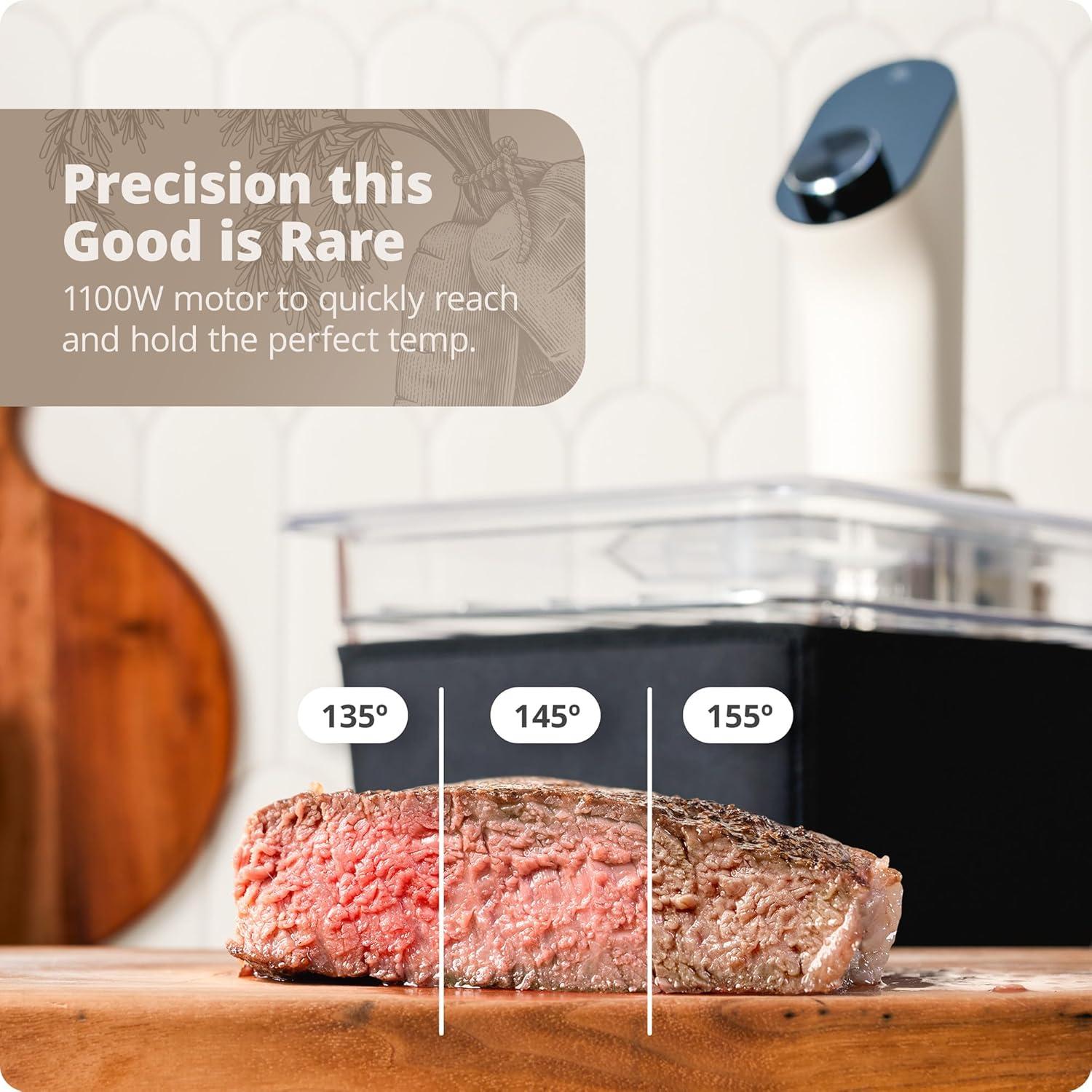 image:imageGreater Goods Kitchen Sous Vide Machine Precision Cooker Immersion Circulator Brushless Motor 1100 Watts Onyx BlackB Birch