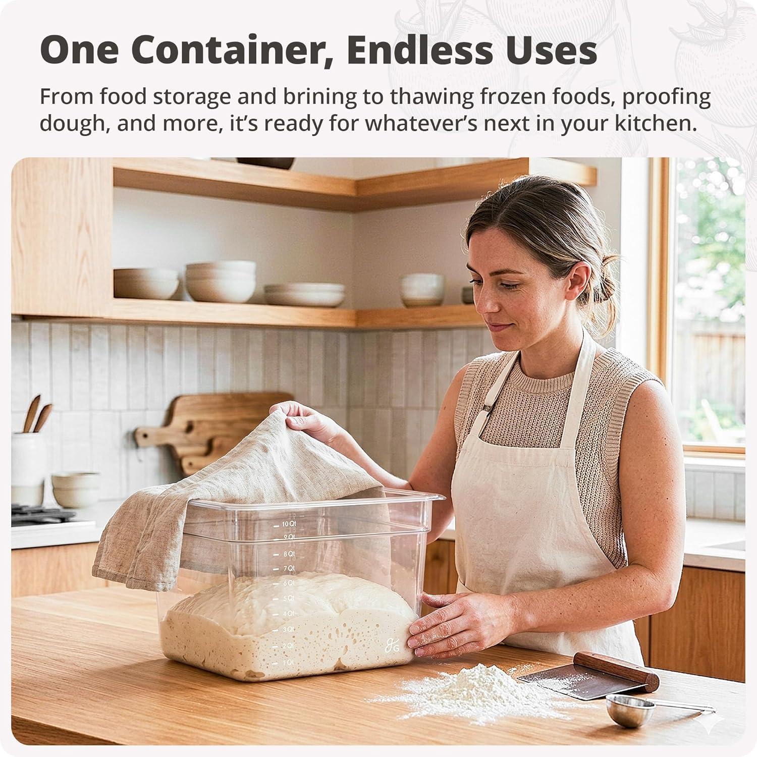image:imageGreater Goods Sous Vide Container 12 Qt with Stainless Steel Rack Insulation Sleeve and Lid Onyx BlackClear Container with Onyx Black Sleeve