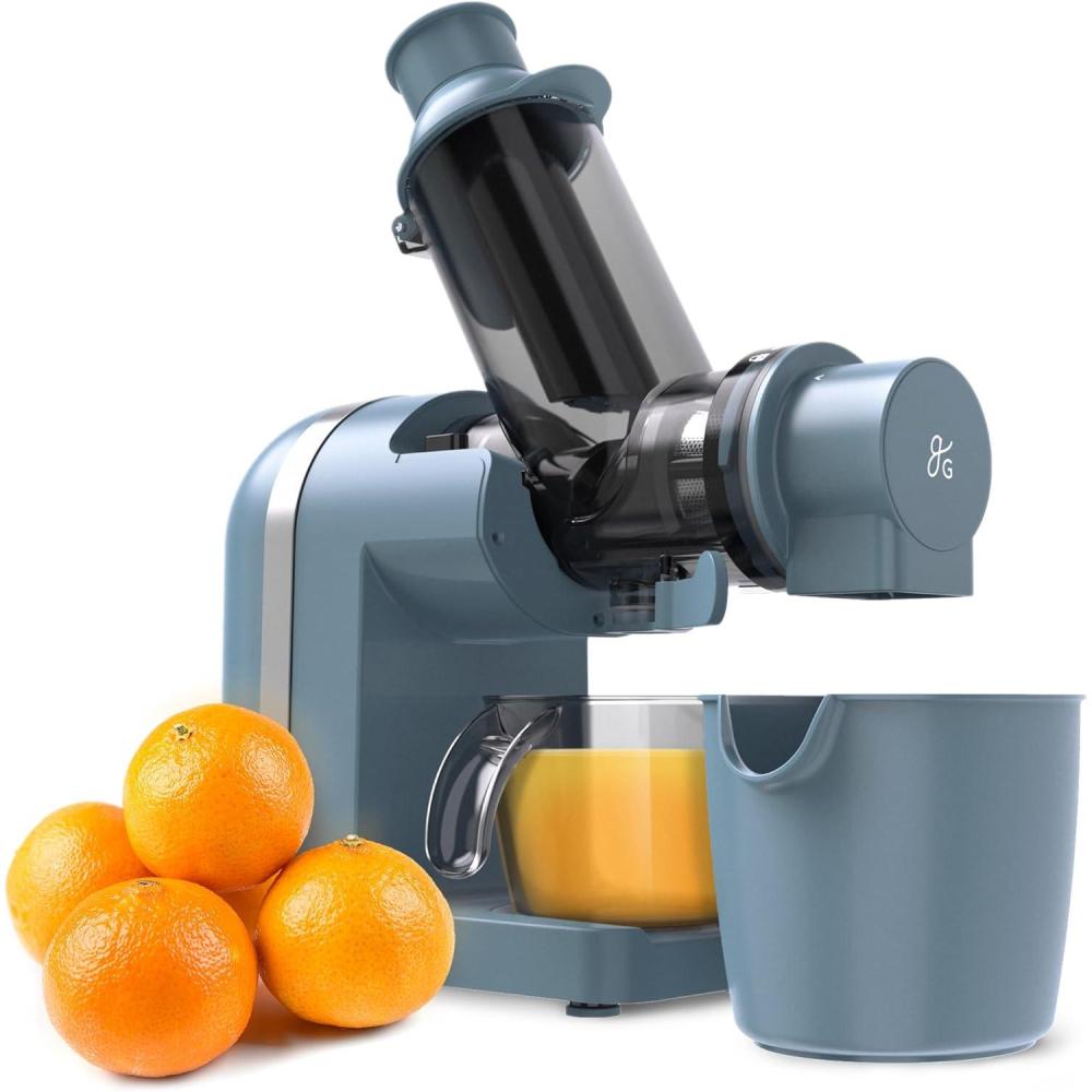 image:imageGreater Goods Cold Press Juicer Powerful Slow Masticating Juice Extractor with Quiet Motor for Fruits and Vegetables High Juice Yield Easy to Clean Onyx BlackStone Blue