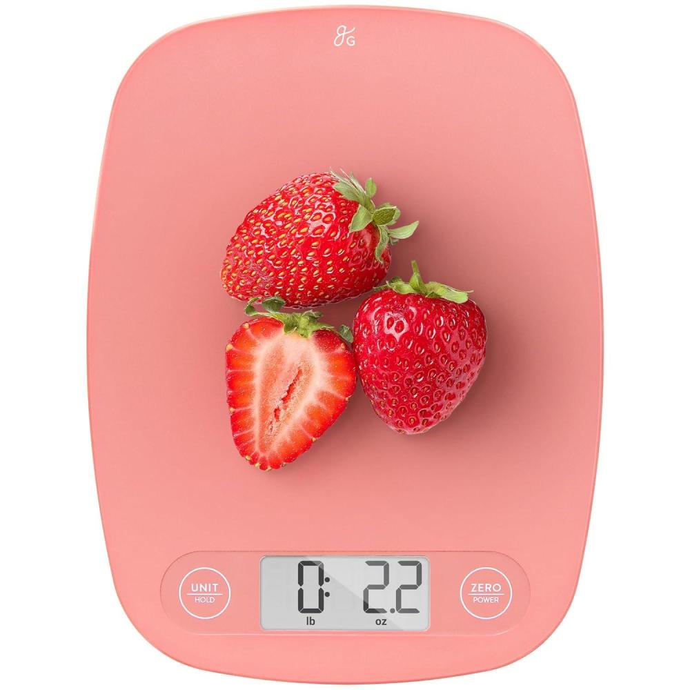 image:imageGreater Goods Food Scale Digital Kitchen Scale 1g Precision EasyTare amp Quick Conversion Slim Compact Design Durable amp Portable Ideal for Cooking Baking amp Meal PrepPink