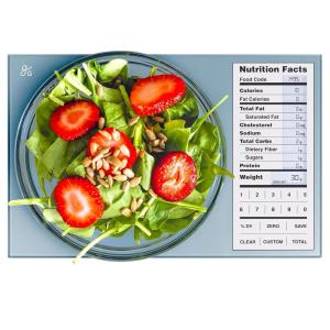image:imageGreater Goods Food Scale with Nutrition Calculator Non Connected Calorie Scale for Meal Prep Weight Loss 2000 PreLoaded Food Codes Compact Kitchen Scale Battery Operated 11lb Capacity SilverStone Blue