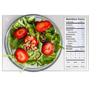 image:imageGreater Goods Food Scale with Nutrition Calculator Non Connected Calorie Scale for Meal Prep Weight Loss 2000 PreLoaded Food Codes Compact Kitchen Scale Battery Operated 11lb Capacity SilverPearl Gray