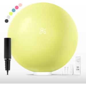 image:imageGreater Goods Yoga Ball AntiBurst Exercise Ball for Pilates Stability Pregnancy amp Workouts Includes Pump in Multiple Sizes and ColorsAvocado Green