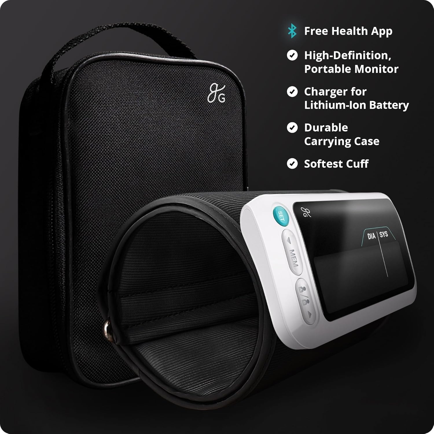 image:imageGreater Goods Bluetooth Blood Pressure Monitor with Automatic Upper Arm Cuff AppEnabled for iOS and Android